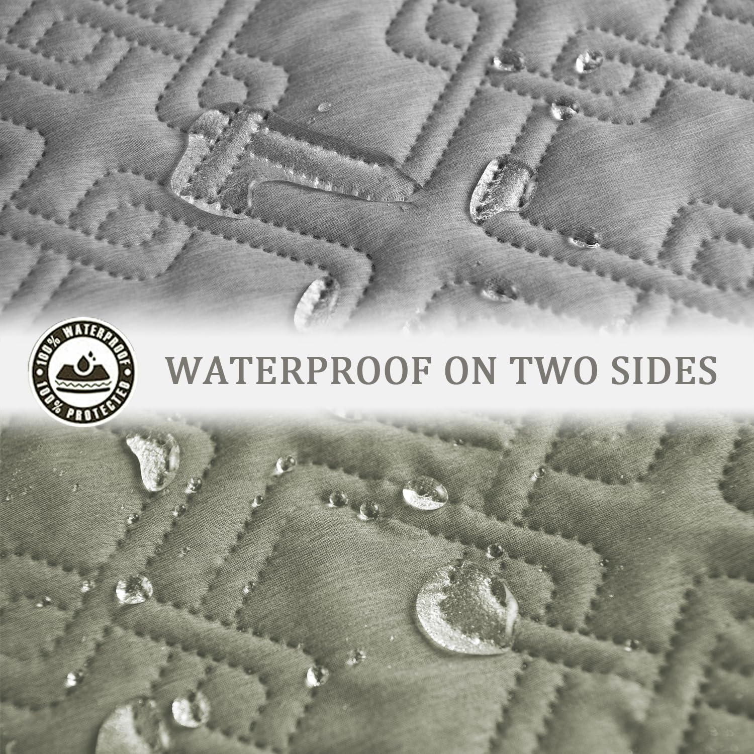 Fuguitex Waterproof Dog Bed Cover Dog Blanket For Pet Furniture Bed Couch Sofa Reversible Linen Texture(30''*53'',Pea Green+Ligh