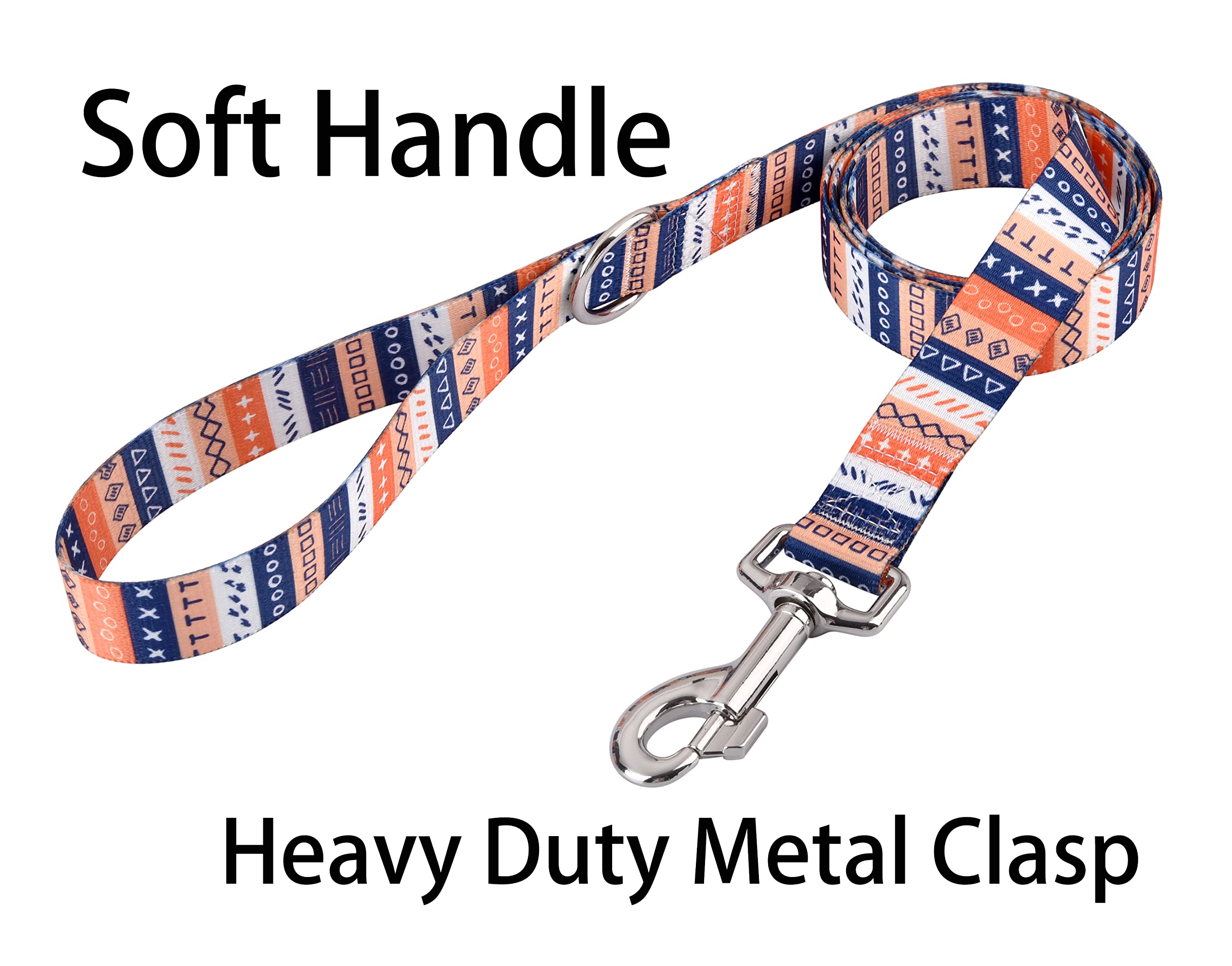Hqyddmi Soft Comfy Collar And Leash Set For Large Dogs, Geometry Pattern For Boy Girl Puppy Dogs (Symbol Set, L)