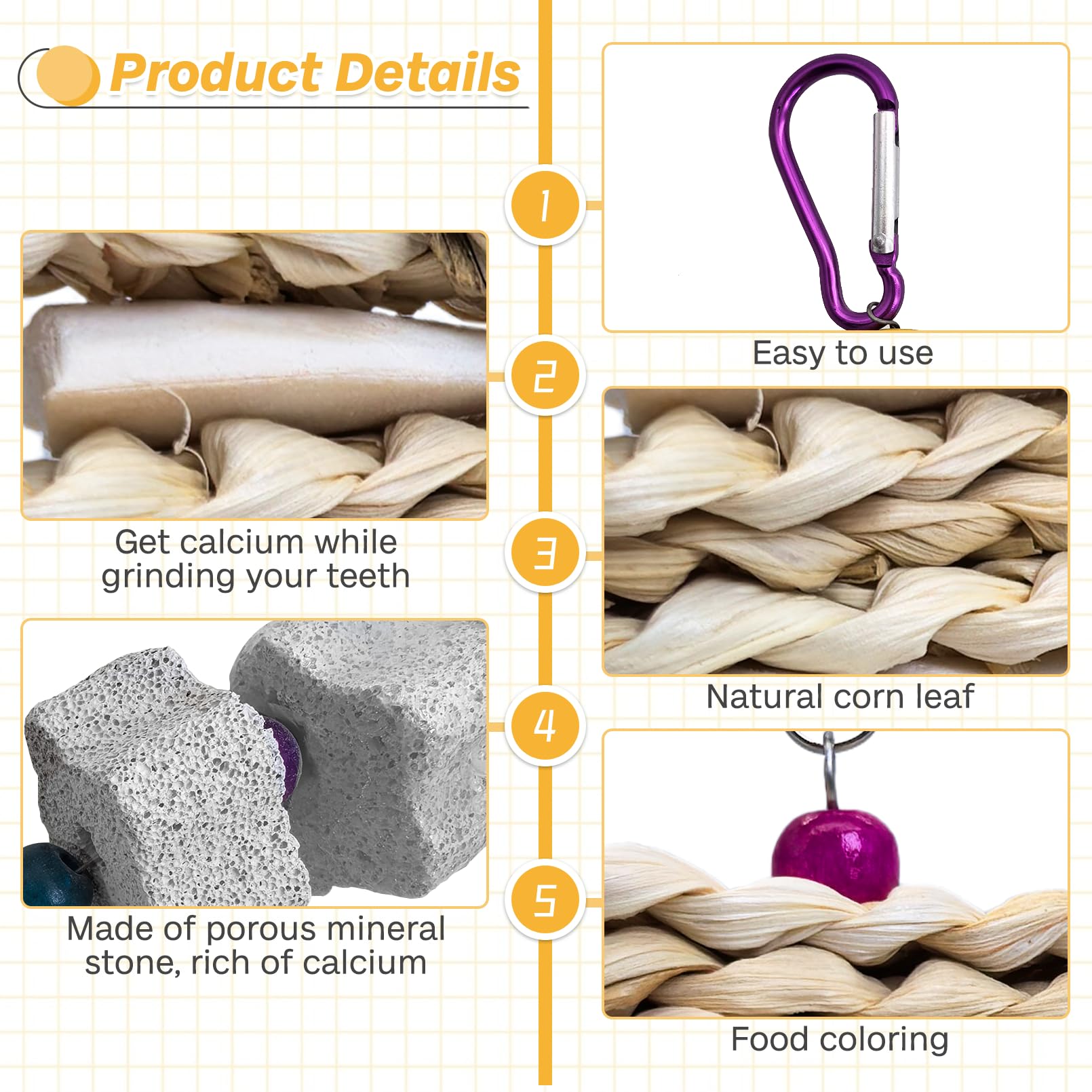 Pinvnby 2 Pack Parrot Toys Chewing Bird Toy Cuttlebone Beak Grinding Stone Cage Hanging Toys With Bell For African Greys Amazon