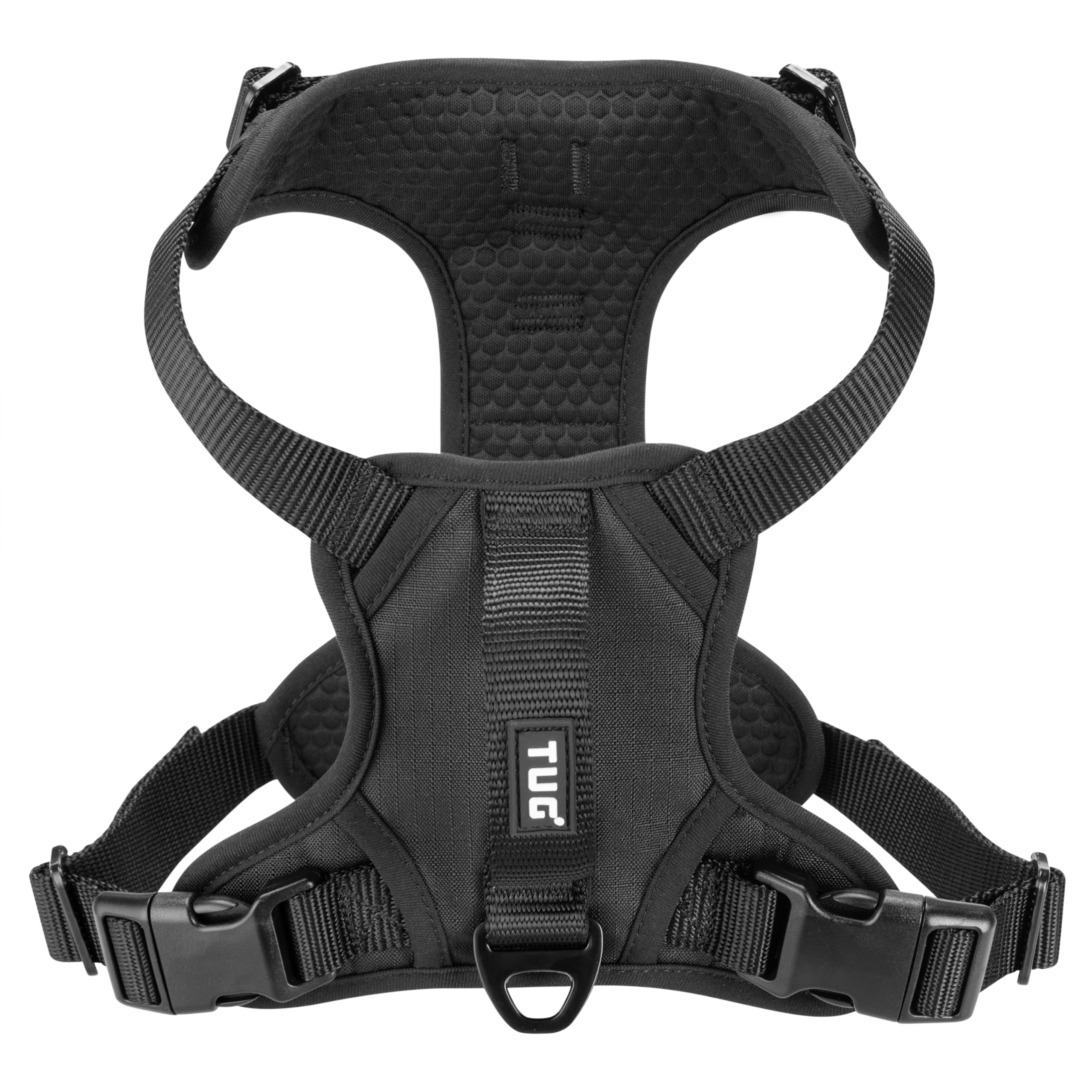 Tug Dog Harness With 2 Leash Connection Points | Adjustable, Padded, Lightweight | Handle On Back | No-Pull Front Clip (Small, G