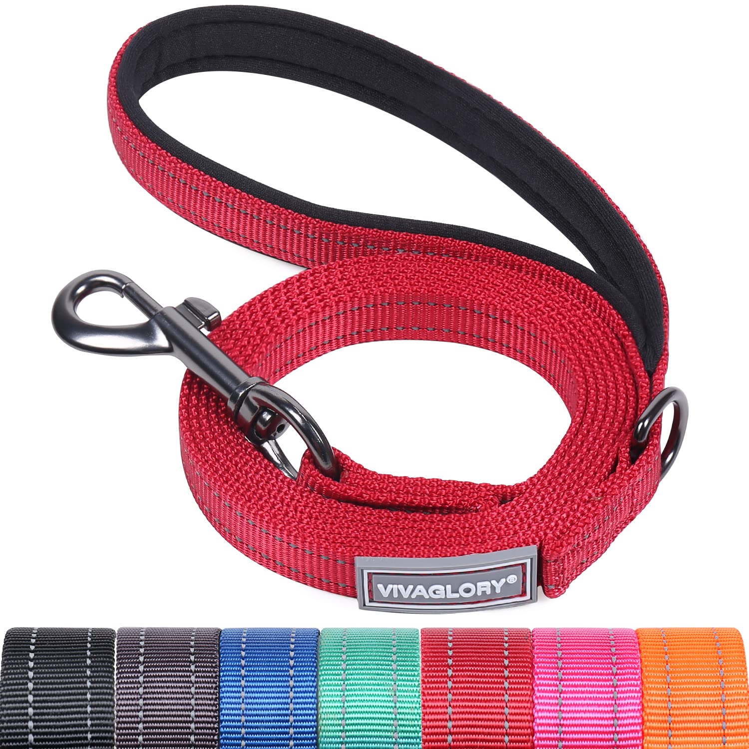 VIVAGLORY Dog Leash with Comfortable Neoprene Padded Handle, Heavy Duty Walking Leash for Small & Medium Dogs