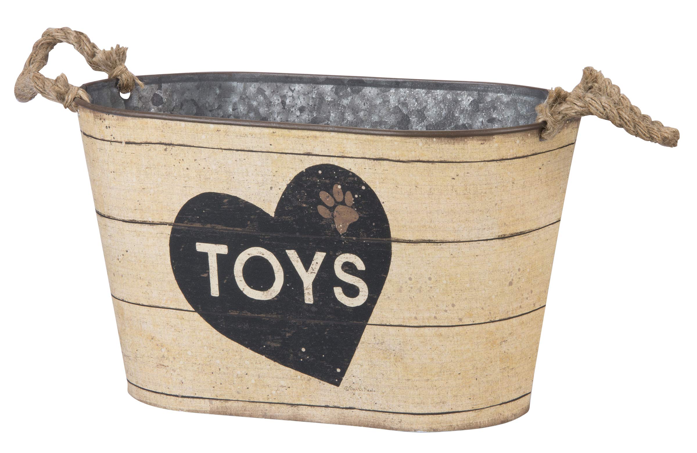 Primitives by Kathy Rustic Pet Tin Bins - Dog Food & Toy Storage Set, Toys & Beware of Wigglebutts Themed Containers