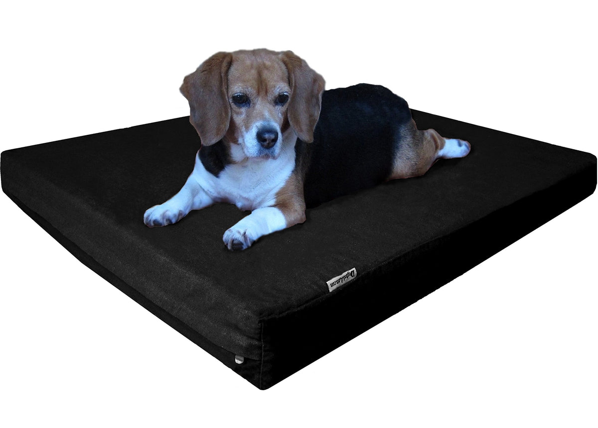 Dogbed4Less Orthopedic Gel Cooling Memory Foam Dog Bed With Waterproof Liner And External Canvas Cover For Small To Medium Pet 35X20X4 Inches