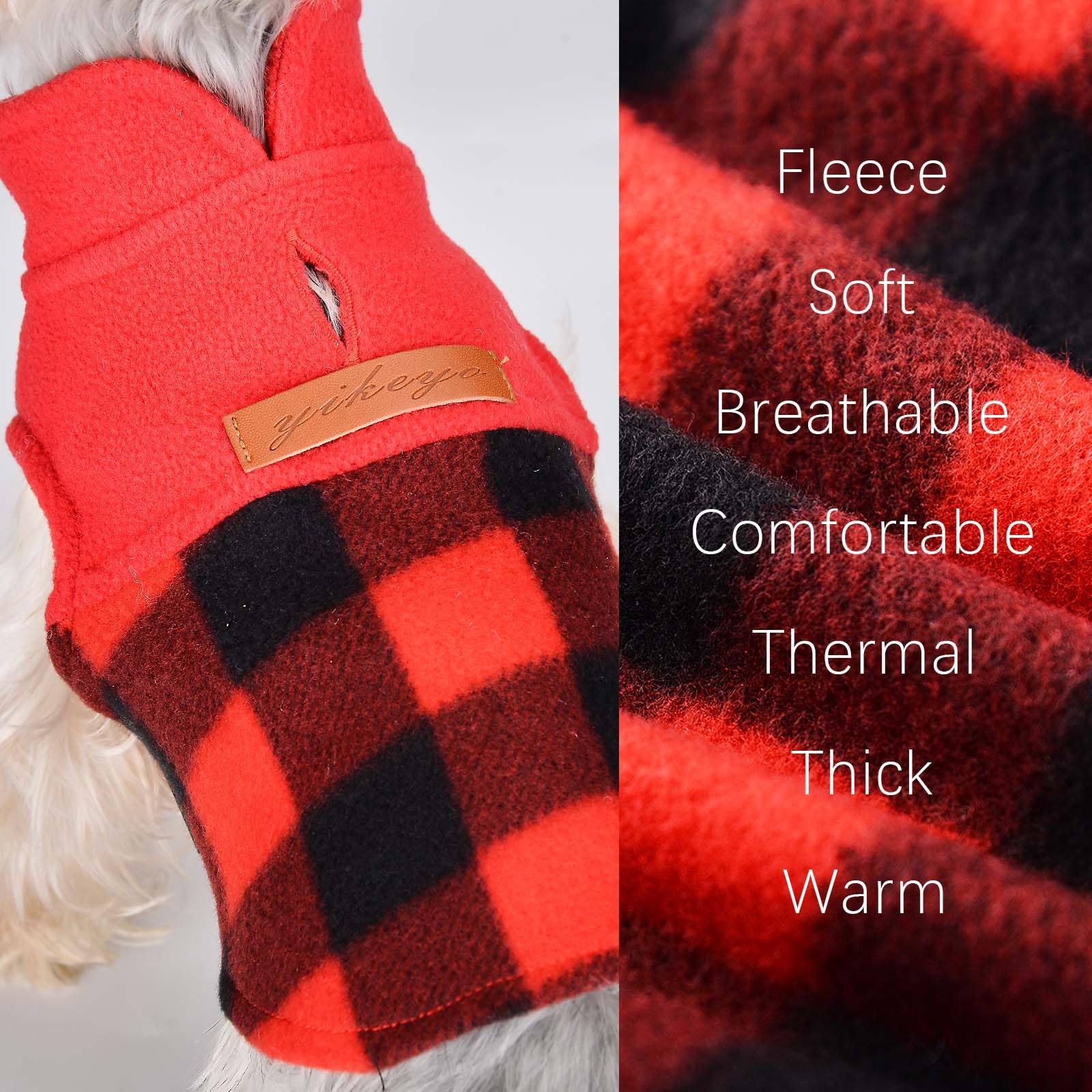 Dog Sweater Vest Fleece Dog Jacket - Winter Dog Clothes For Small Dogs Boy Girl - Dog Sweaters For Small Dogs, Xs, Red