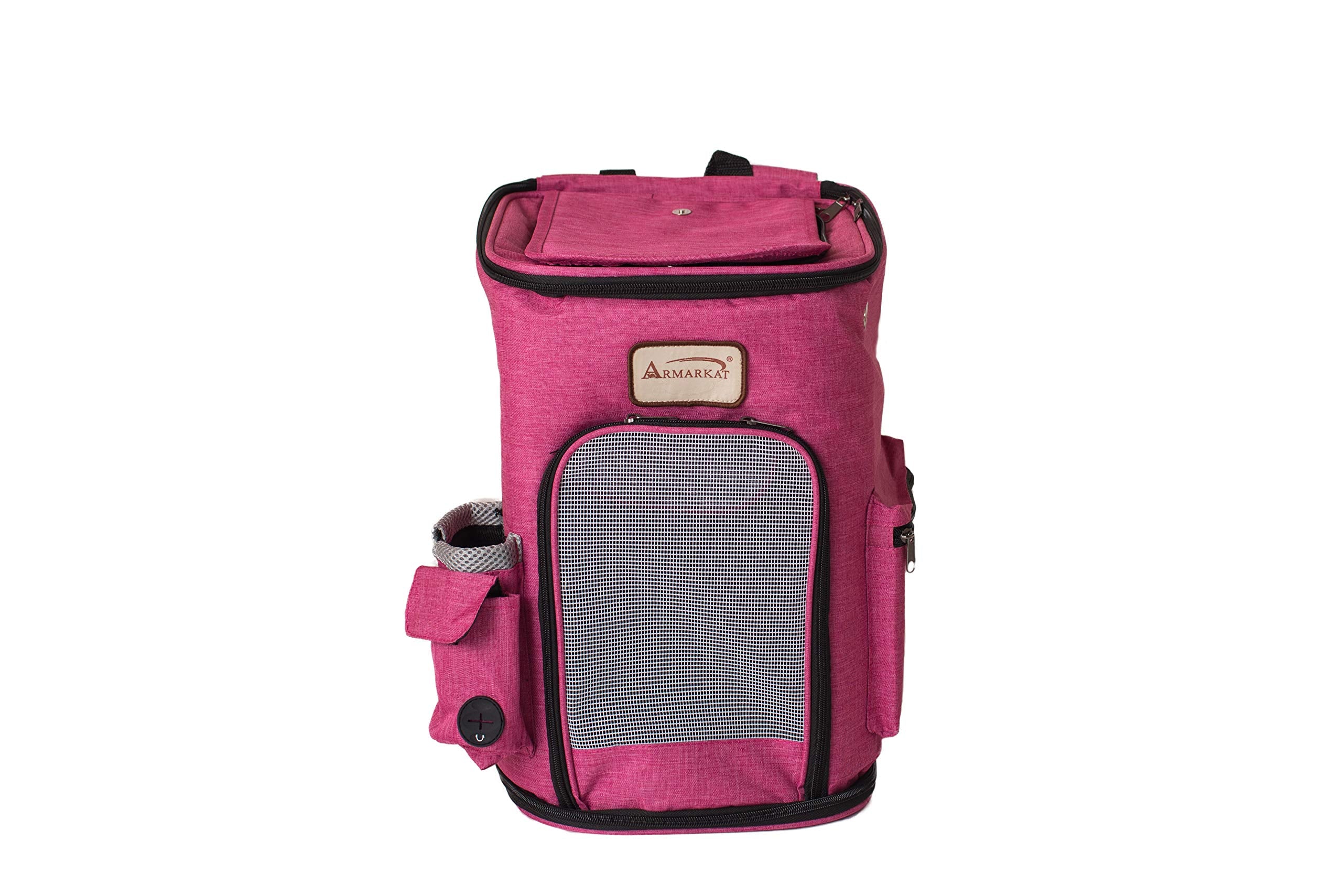 Armarkat Model PC301P Pets Backpack Pet Carrier in Pink and Gray Combo, Small/Medium