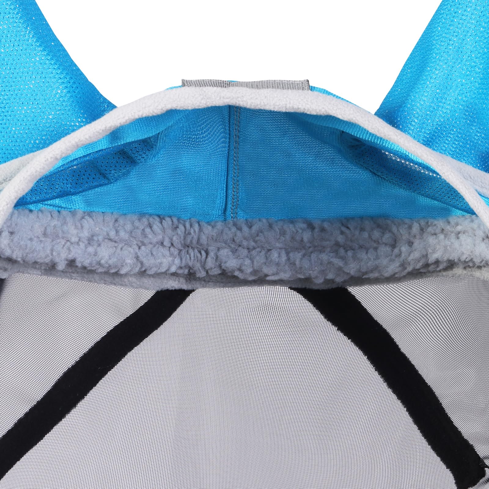 Harrison Howard CareMaster Pro Luminous Horse Fly Mask Large Eye Space Long Nose with Ears UV Protection for Horse Sky Blue L Fu