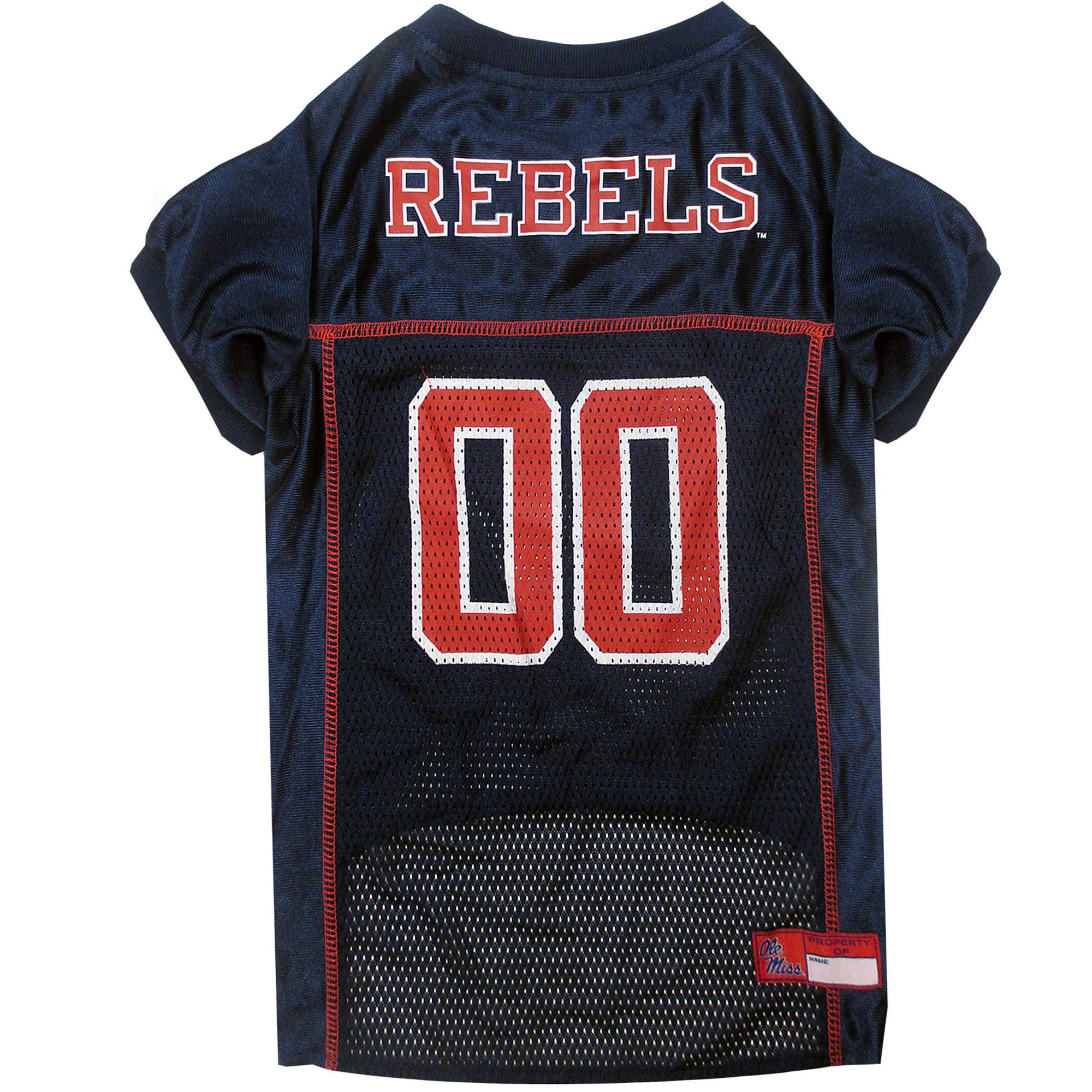 Pets First NCAA College Mississippi Ole Miss Rebels Mesh Jersey for Dogs & Cats, XX-Large. Licensed Dog Jersey with Your Favorit