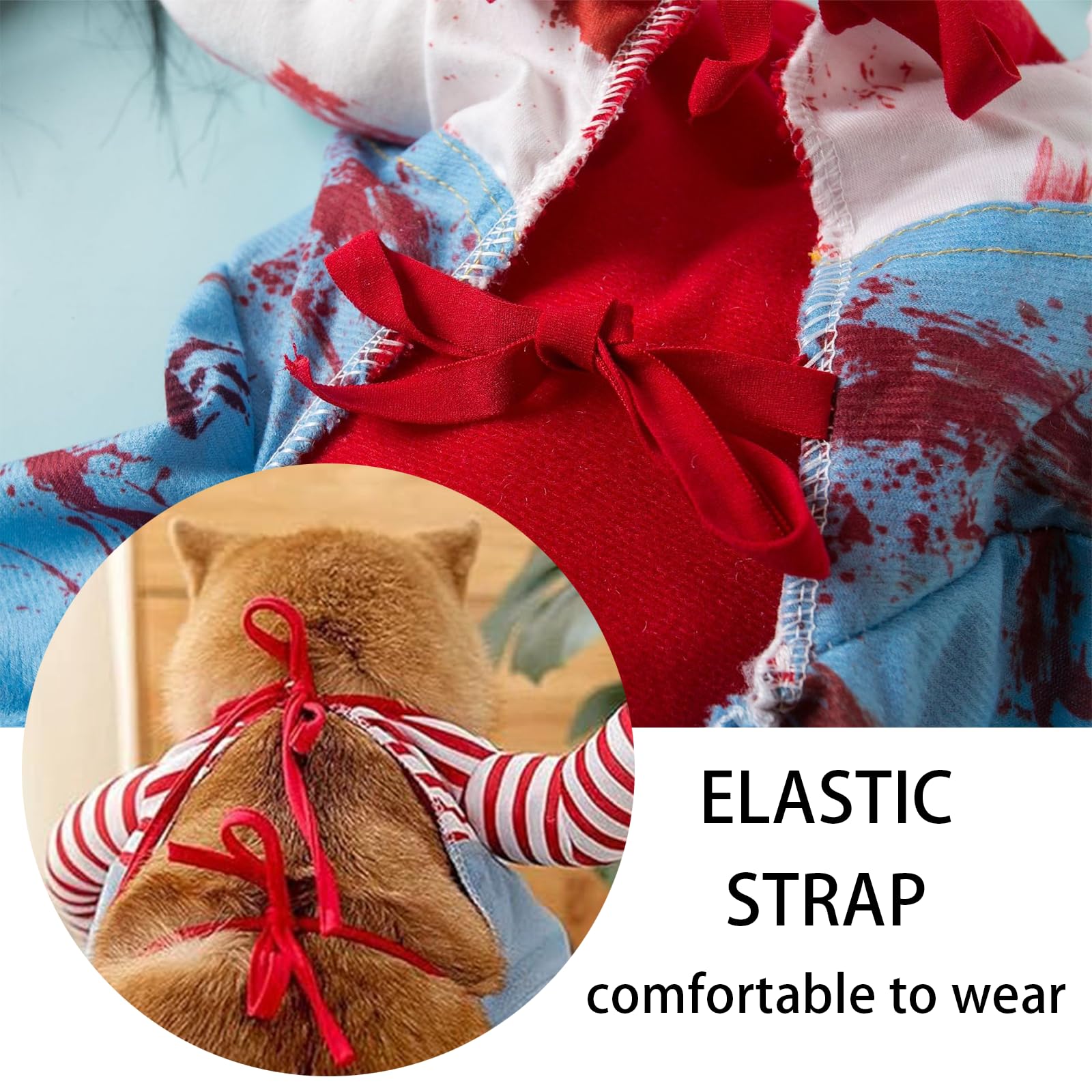 Dog Halloween Deadly Costume Set Cute Funny Cosplay Chucky Outfits Puppy Halloween Theme Party Clothes(Large)