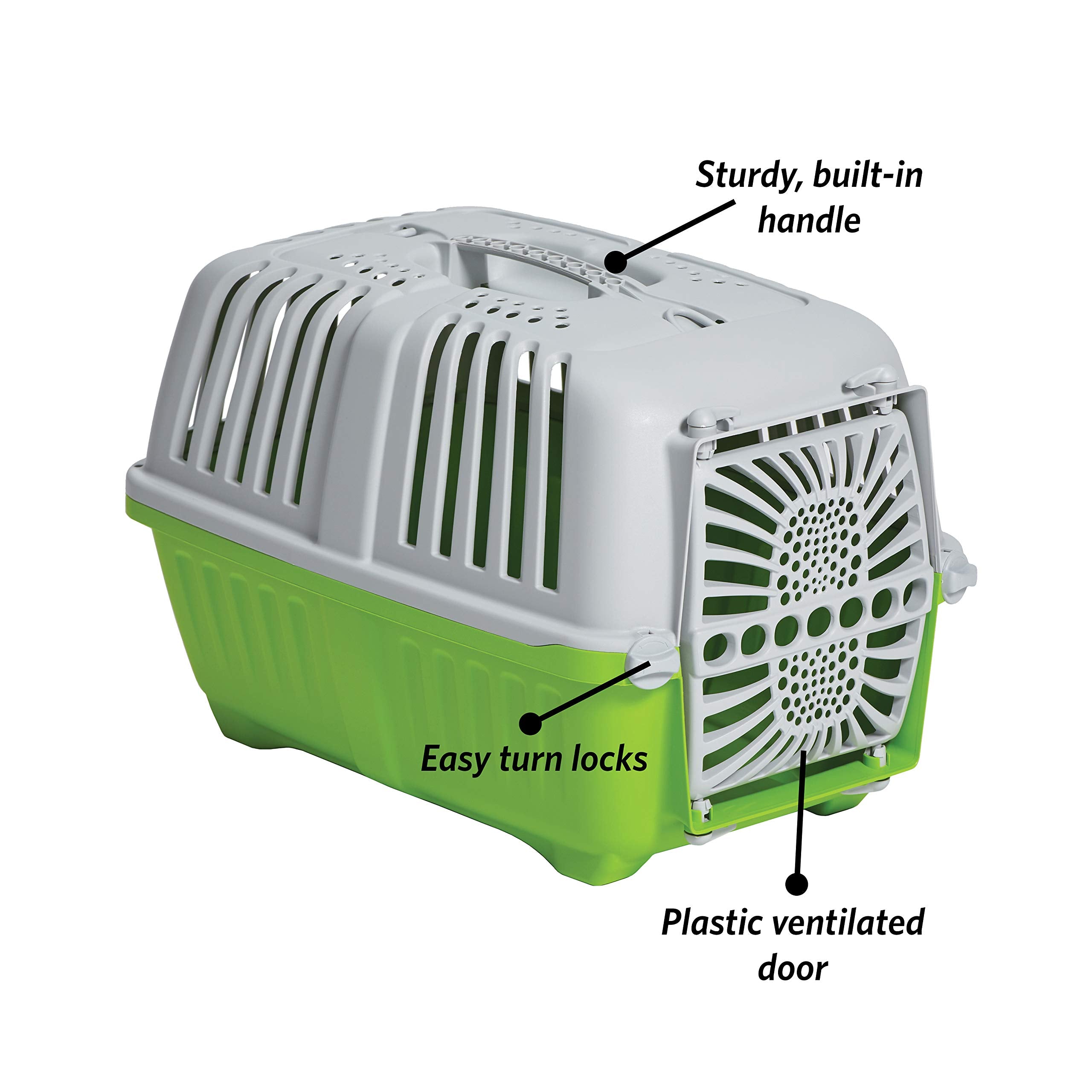 Midwest Homes For Pets Spree Travel Pet Carrier, Green | Hard-Sided Pet Kennel Ideal For Toy Dog Breeds, Small Cats & Small Animals | Dog Carrier Measures 19.1L X 12.5 W X 13H - Inches