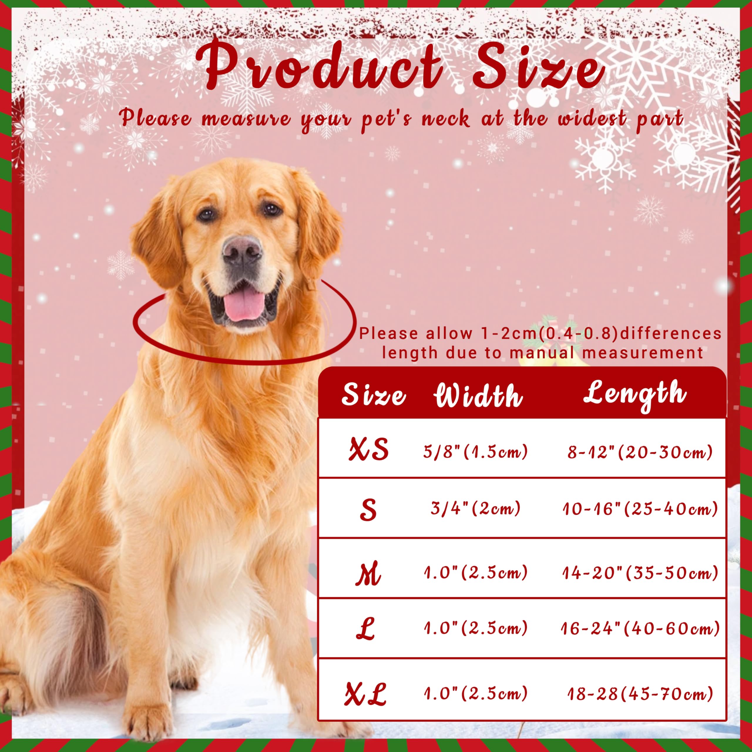Seyezo Christmas Plaid Dog Collar, Classical Boys Girls Puppy Collar For Small Medium Large Dogs, Adjustable Soft Plaid Pet Coll