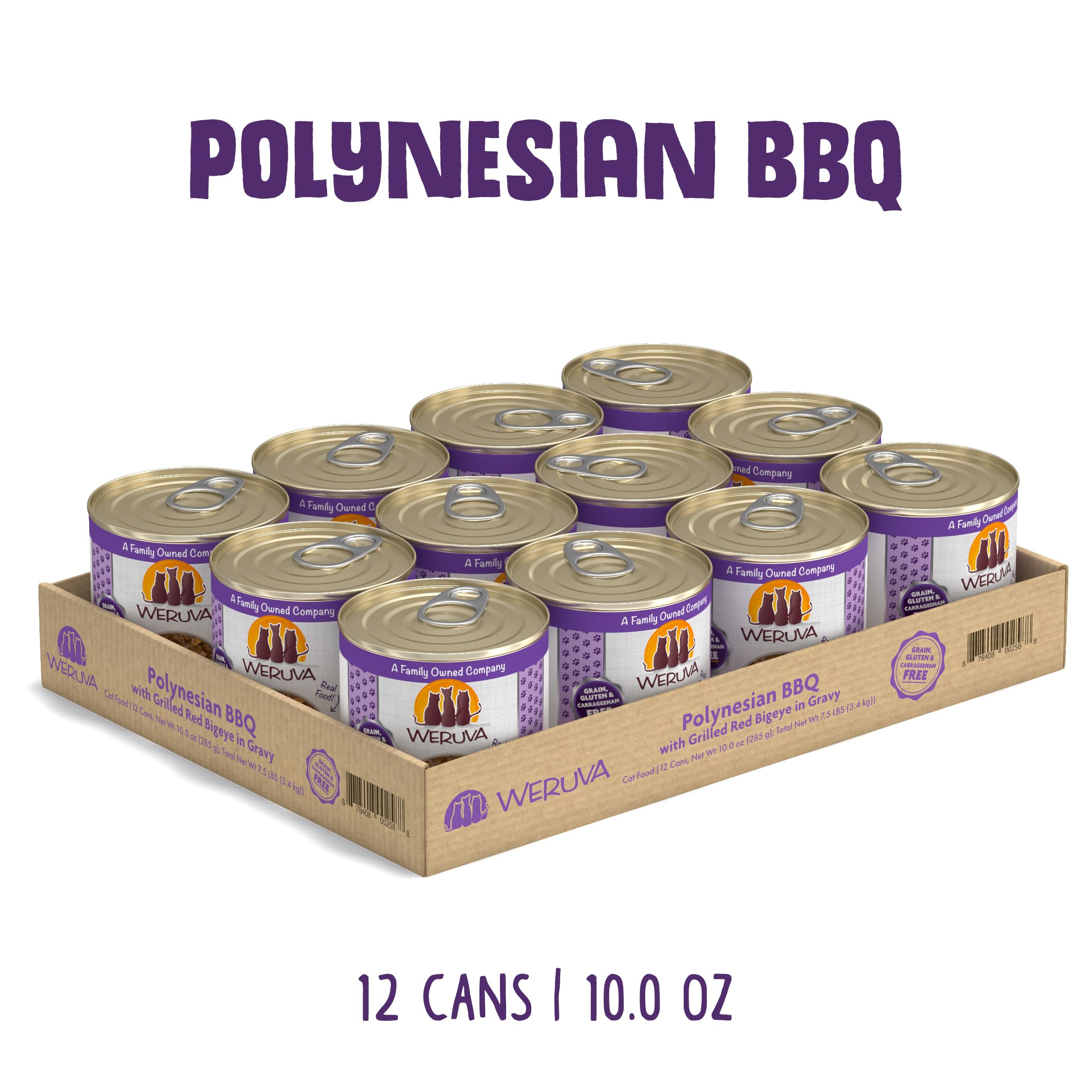 Weruva Classic Cat Food, Polynesian BBQ with Grilled Red Bigeye in Gravy, 10oz Can (Pack of 12)