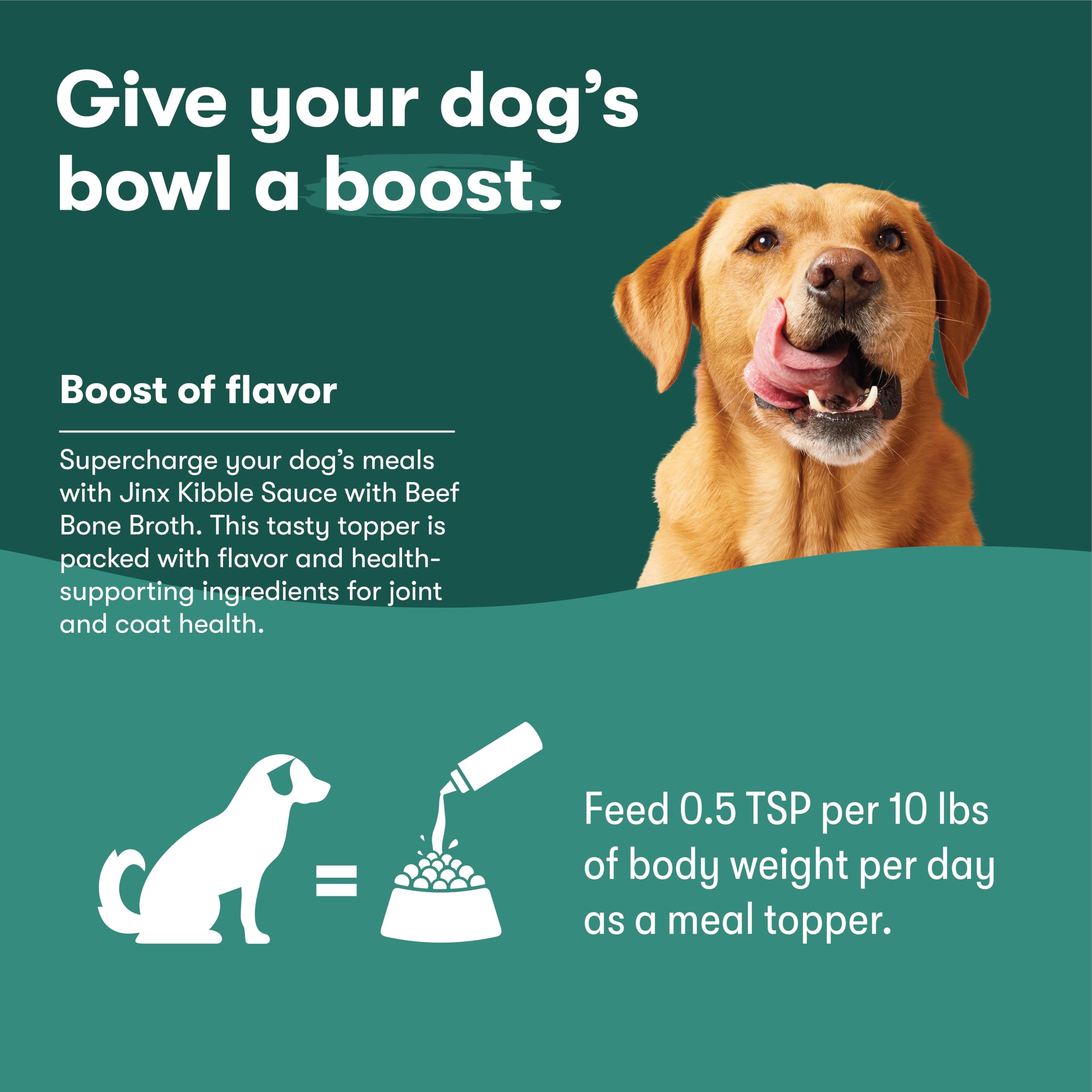 Jinx Kibble Sauce for Dogs - Premium Dog Food Kibble Topper Sauce & Flavor Booster Made with Chicken Bone Broth - All-Natural In