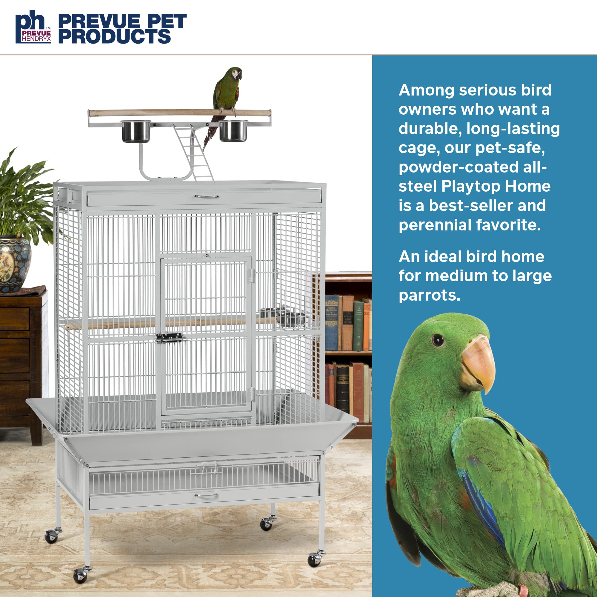 Prevue Pet Products Wrought Iron Select Bird Cage Pewter Hammertone 3151BLK