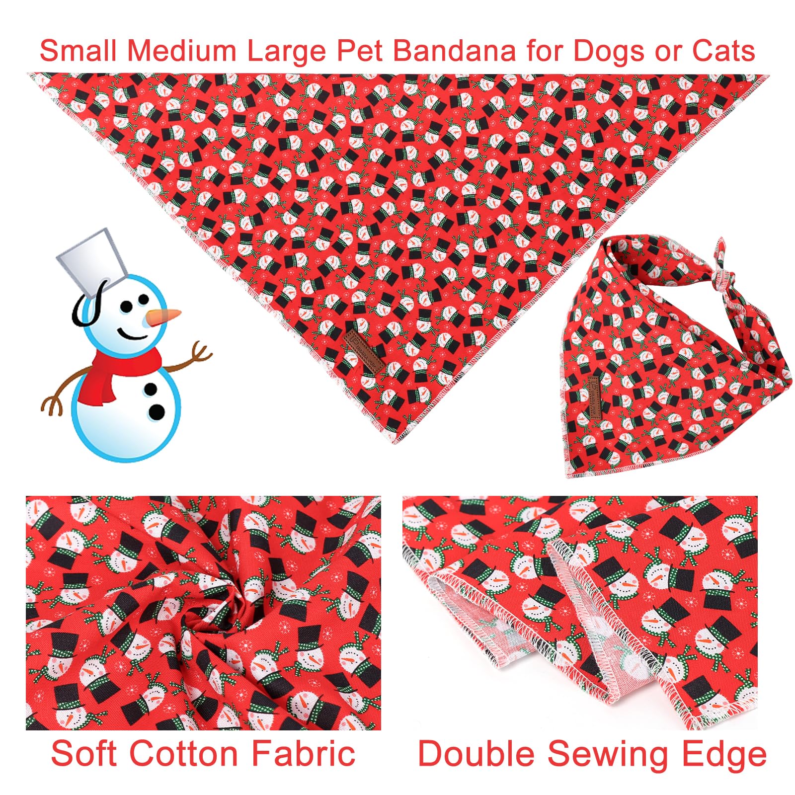 Up Urara Pup Christmas Dog Bandana, Christmas Tree Triangle Bid Scarf For Small Medium Dogs, Red Cotton Pet Kerchief,Cute Winter
