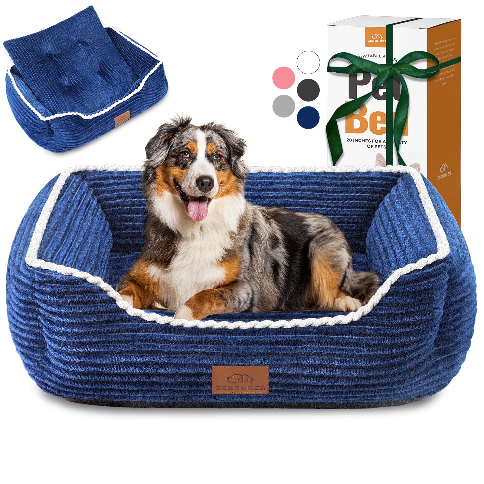 Zerbuger Orthopedic Dog Bed For Large Dogs,Dog Sofa Beds Supportive Foam Pet Couch Bed With Removable Washable Mat And Nonskid B