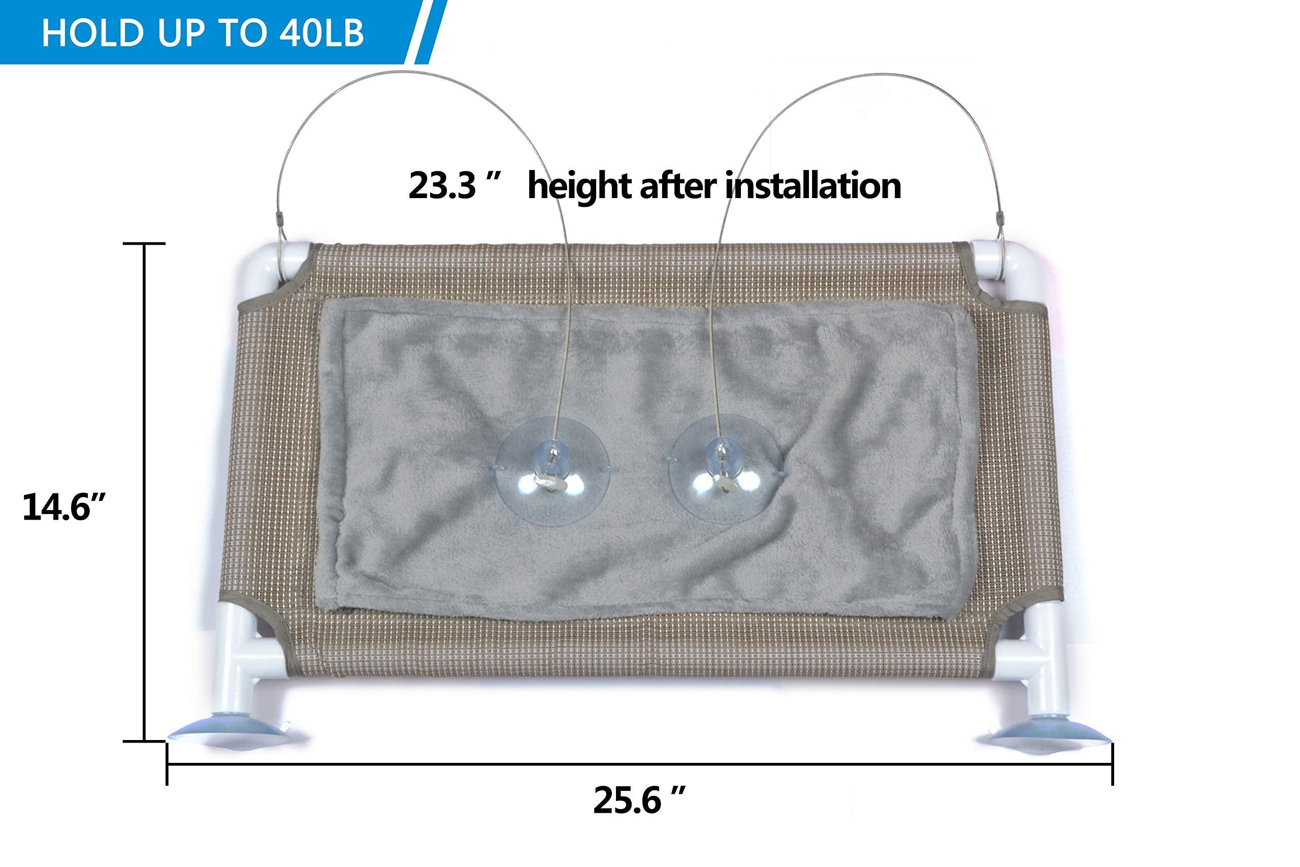 Cat Window Perch, Cat Hammock Window Seat, Space Saving And Safety Window Mounted Cat Bed ( Beige Premium Set )