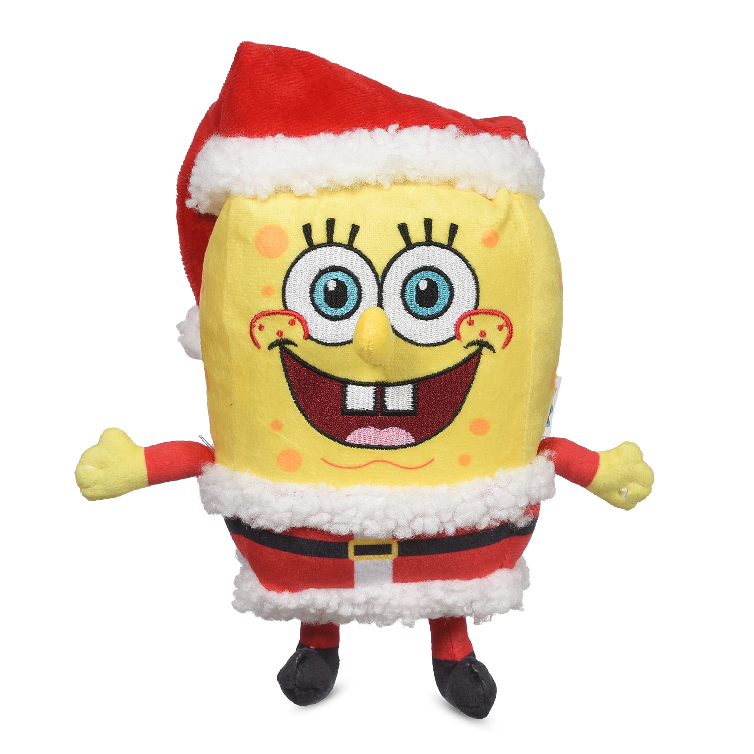 Spongebob Squarepants For Pets Holiday 9” Figure Plush Dog Toys With Squeaker | Dog Toys For Spongebob Fans | Squeaky Dog Toys, Spongebob Santa Toy, Dog Plush Toy