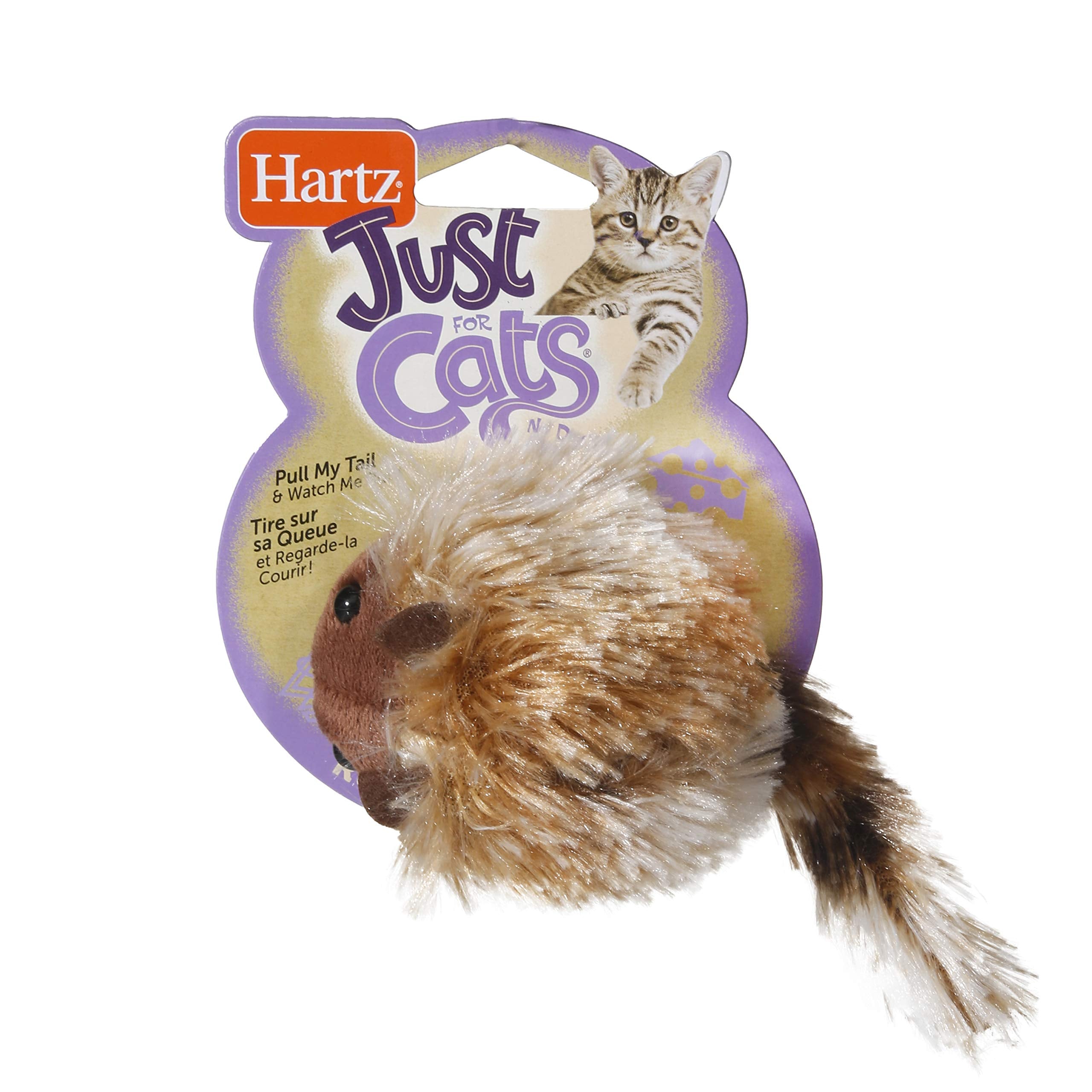 Hartz Just For Cats Running Rodent Vibrating Plush Mouse Cat Toy
