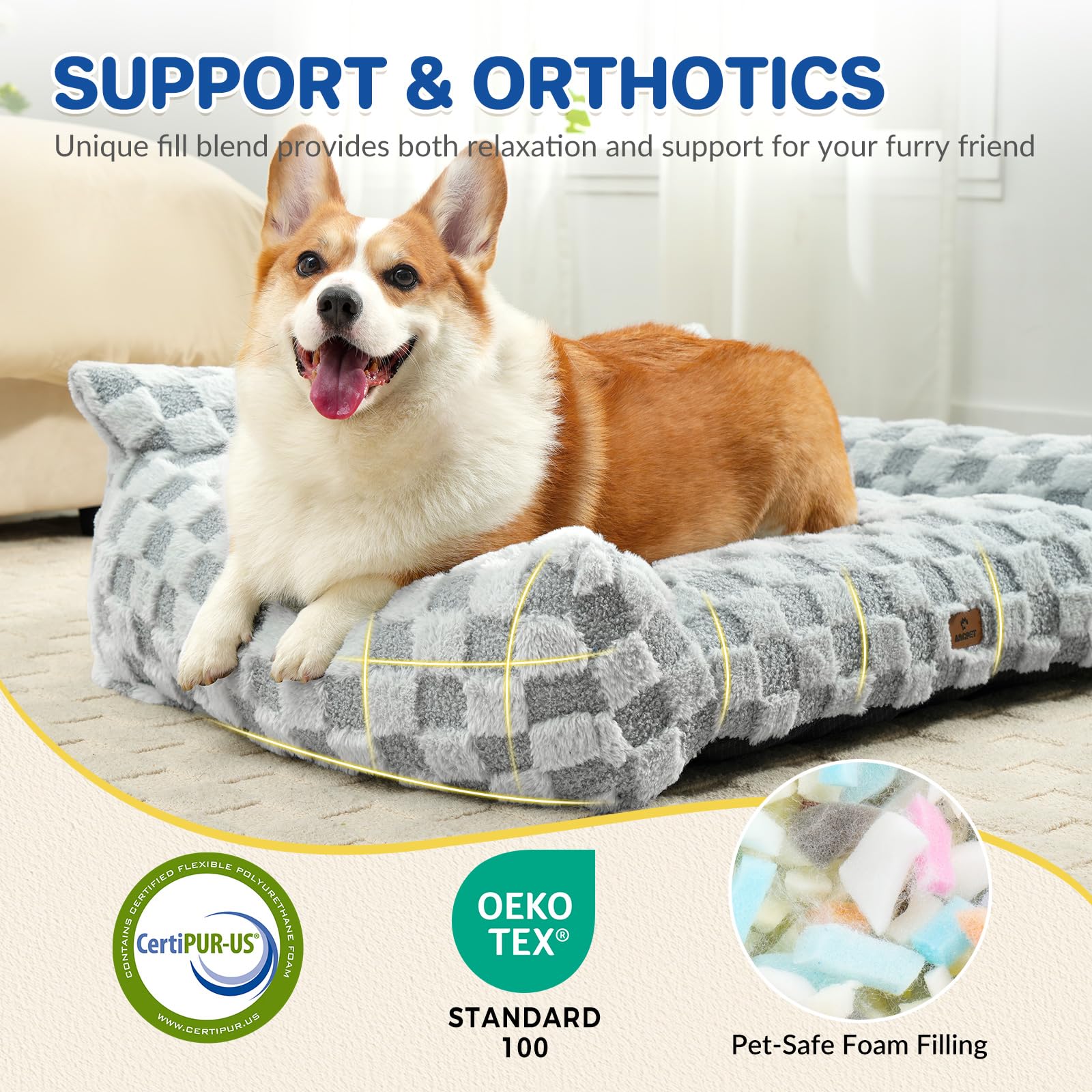 ABCPET Cat Bed Cats Couch for Puppy and Kitten, Fluffy Pet Couch Small Dog Sofa Bed, Supportive Cat Sofa for Indoor Cats, Washab