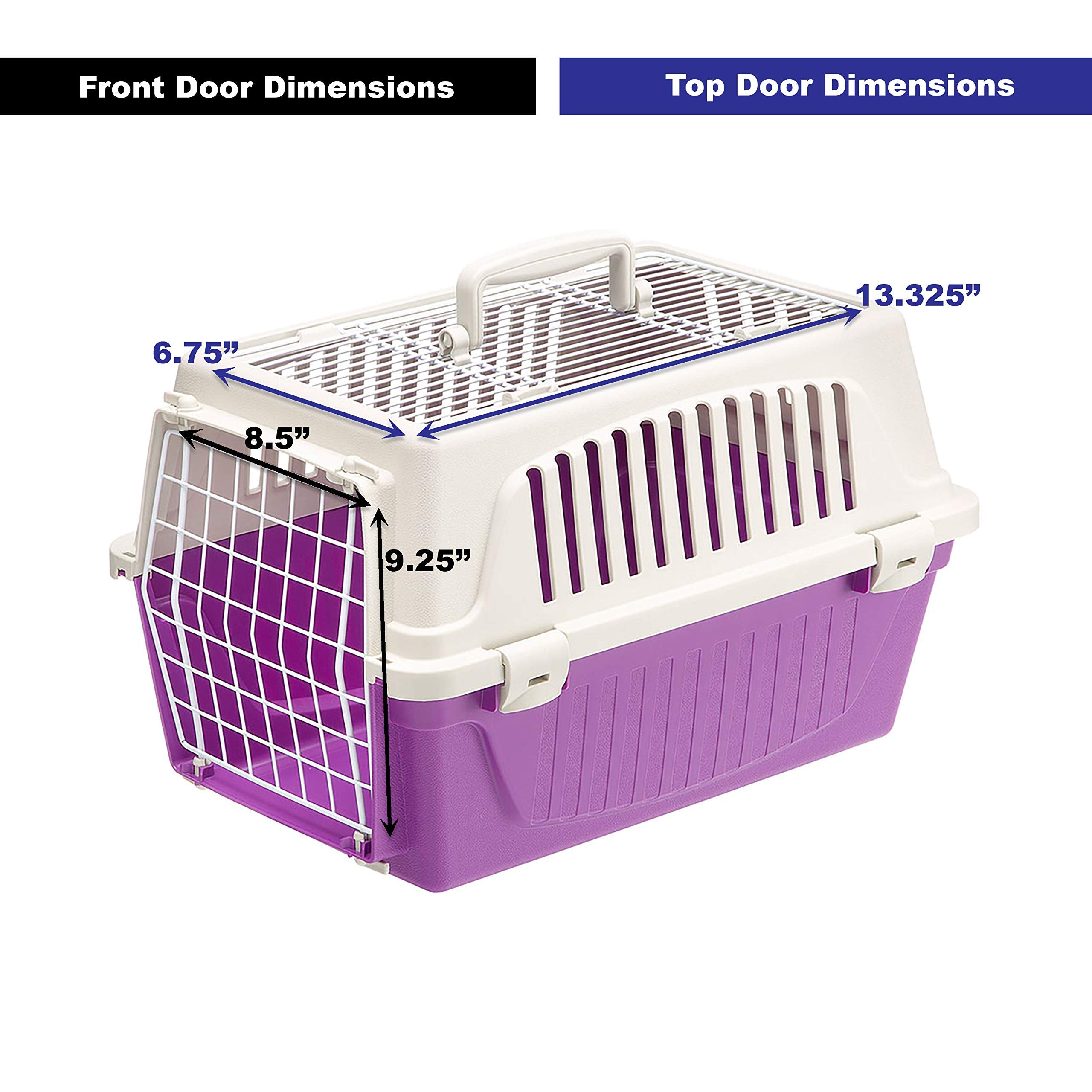 Ferplast Atlas Pet Carrier  Small Pet Carrier For Dogs & Cats W/Top & Front Door Access 19-Inch