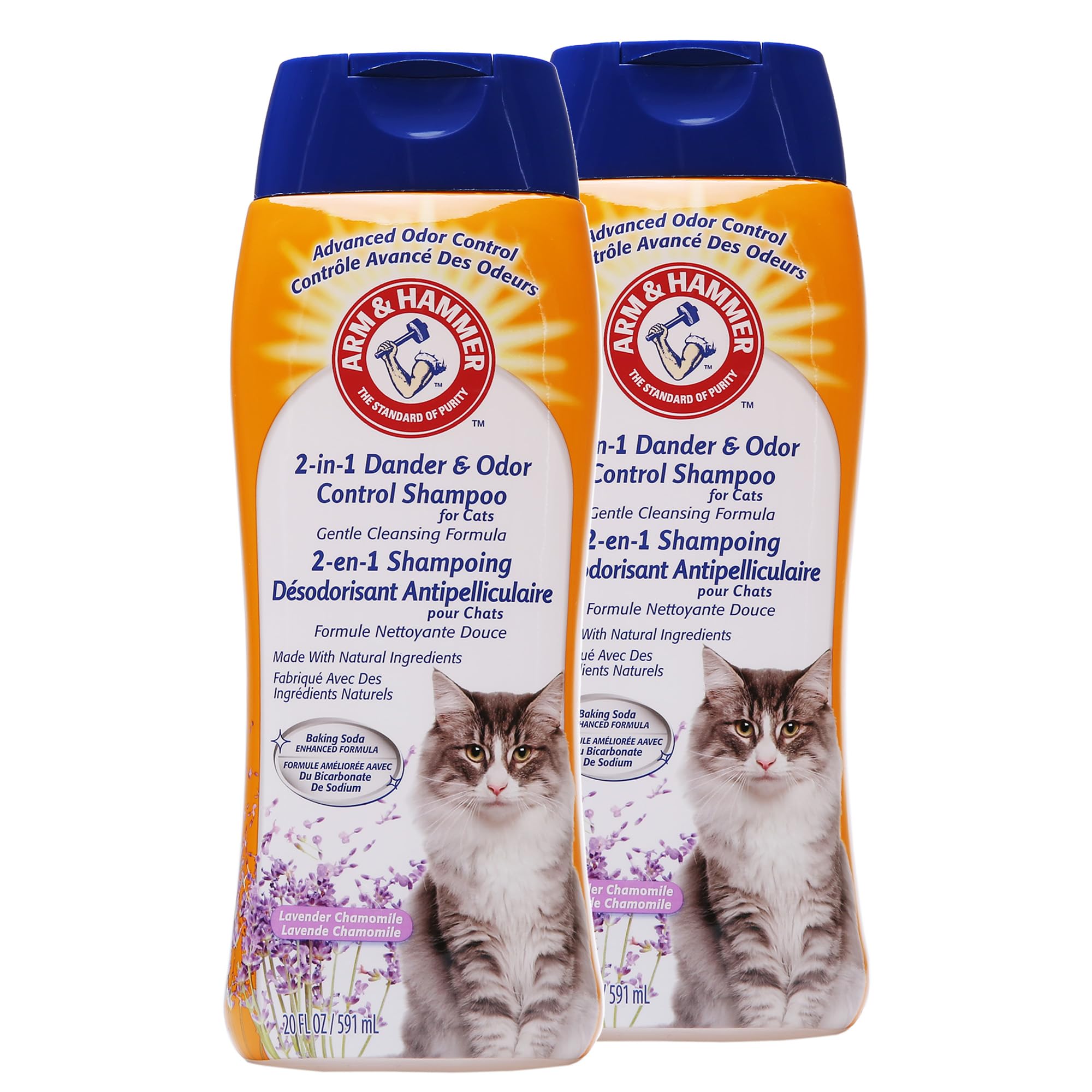Arm & Hammer 2-In-1 Deodorizing & Dander Reducing Shampoo For Cats - Cat Dander Remover, Removes Cat Odors - Baking Soda Moistur