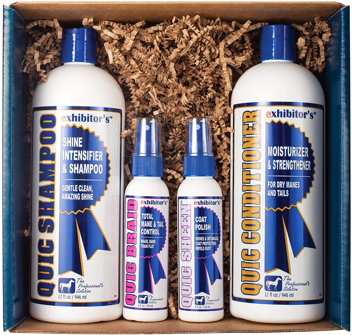 Exhibitor'S Quic Shampoo And Conditioner 64 Oz With Free Quic Braid And Quic Sheen Detangler