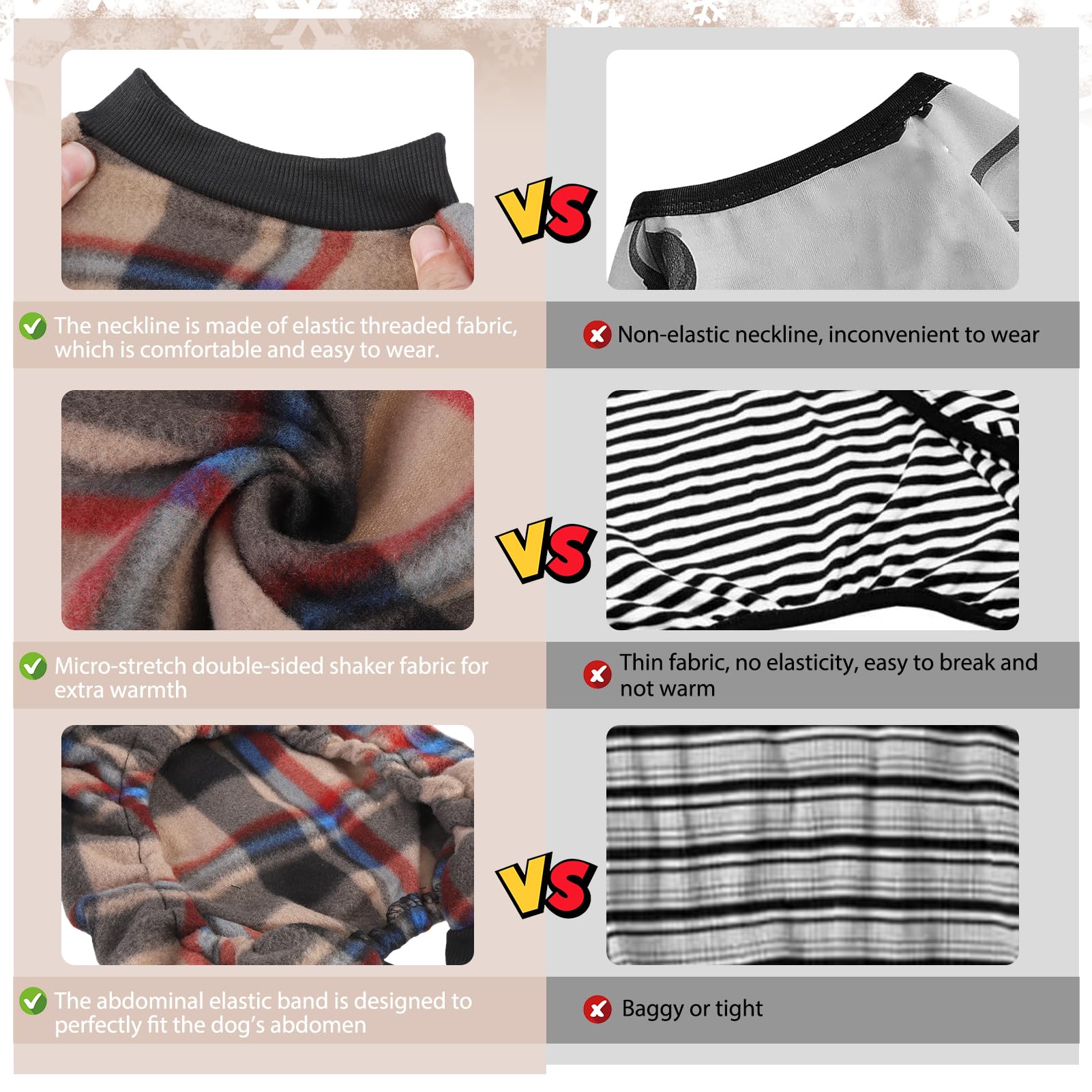 Scenereal Dog Pajamas For Small Medium Large, Thanksgiving Dogs Sweater, Soft And Warm Fall Dog Clothes, Puppy Onesie Outfits For Doggie Winter Christmas - Dog Jammies Pjs