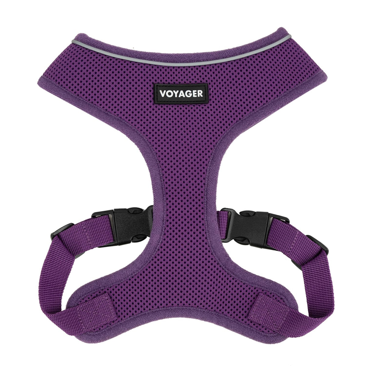 Voyager Aerolite No Pull Mesh Dog Harness With Lightweight, Soft, Breathable, Reflective Stitching, And Adjustable Straps For Walking, Running, Training, Heavy Duty And Durable - Purple, Xl