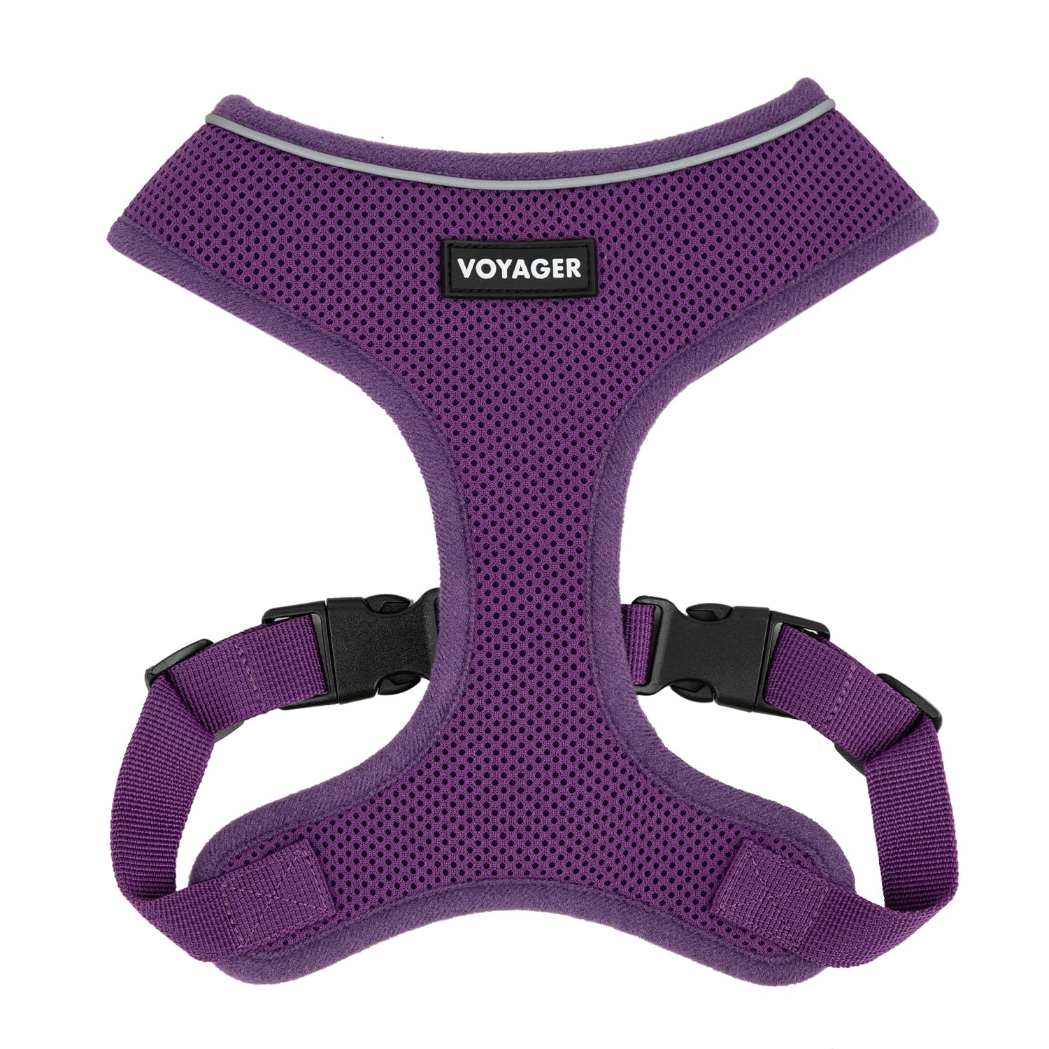 Voyager Aerolite No Pull Mesh Dog Harness With Lightweight, Soft, Breathable, Reflective Stitching, And Adjustable Straps For Walking, Running, Training, Heavy Duty And Durable - Purple, S