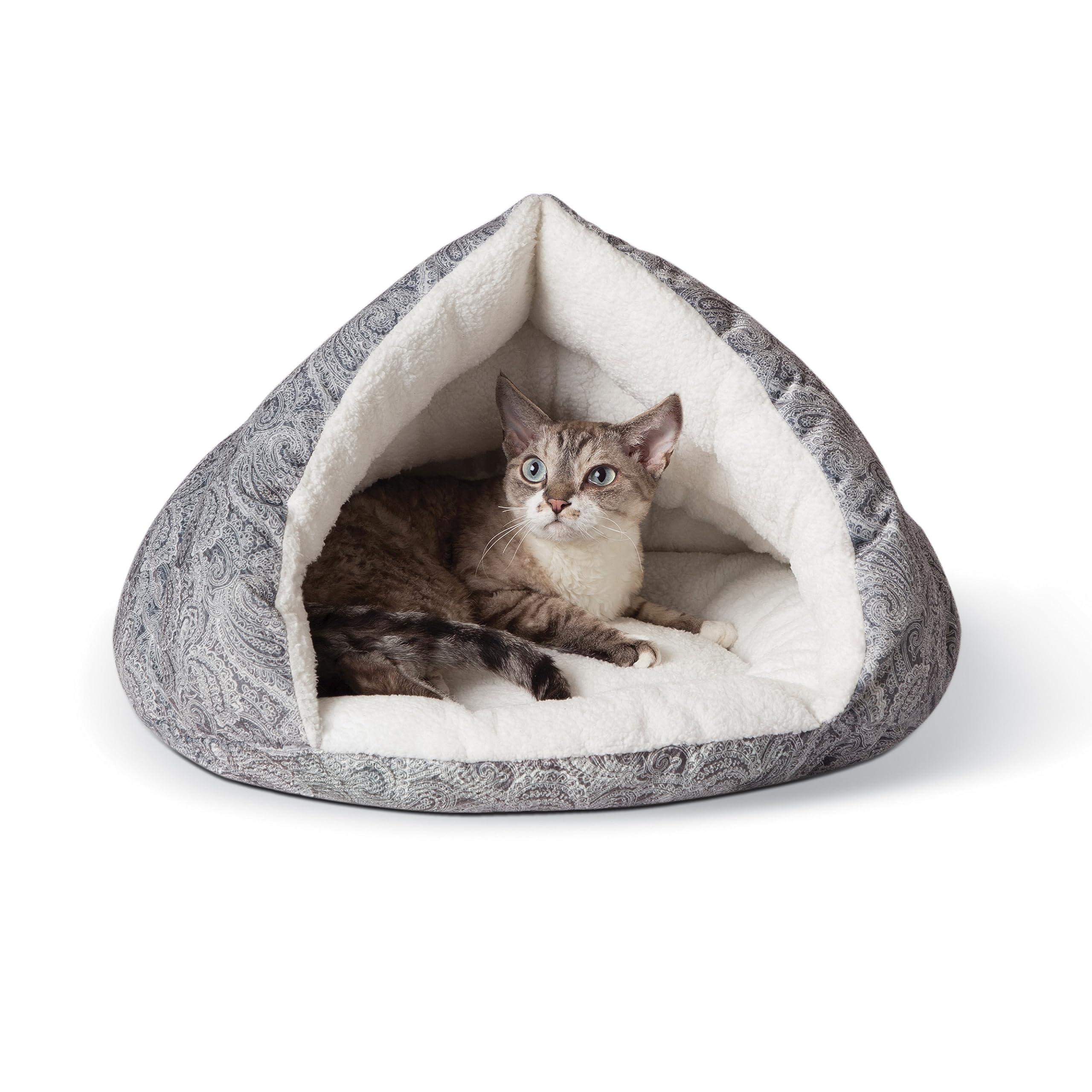 K&H Pet Products Self-Warming Hut Pet Bed, Cat Bed Cave, Gray Small 18 X 19 Inches