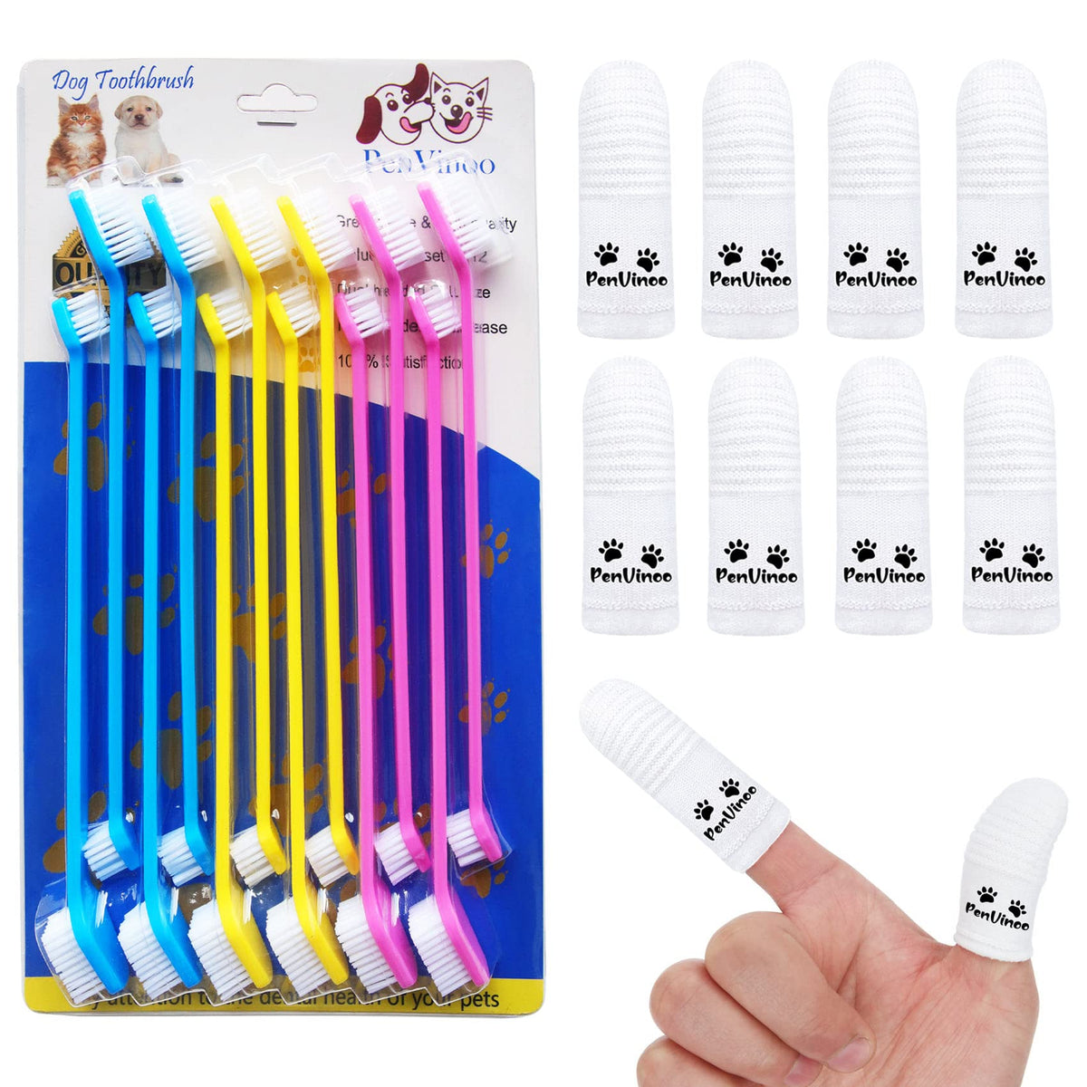 20 Pcs Pet Dog Soft Toothbrush Dog Toothbrush Finger Toothbrush Pet Toothbrush Small To Large Dogs