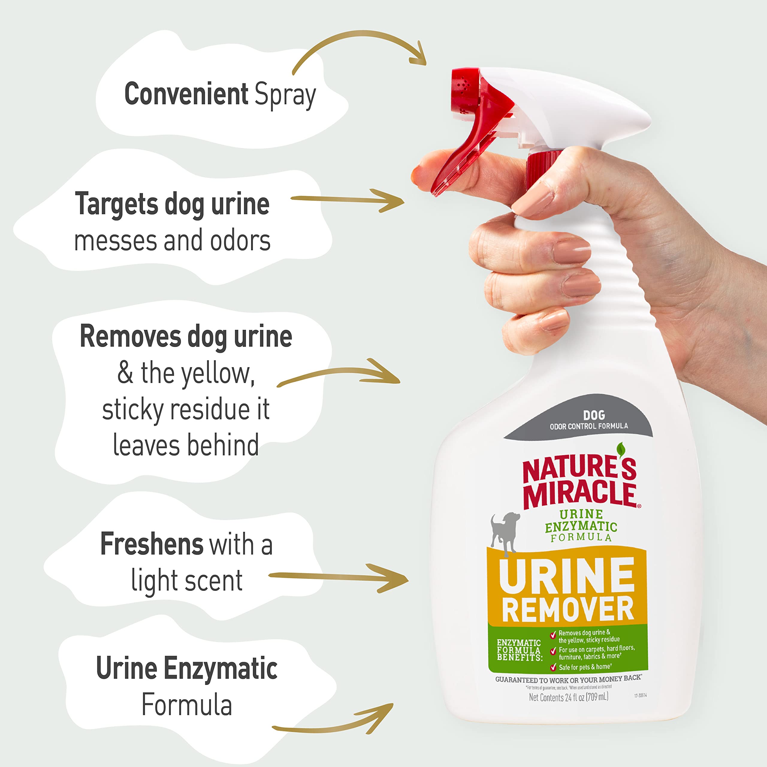 Nature's Miracle Dog Urine Remover, 24 Ounces, Enzymatic Formula
