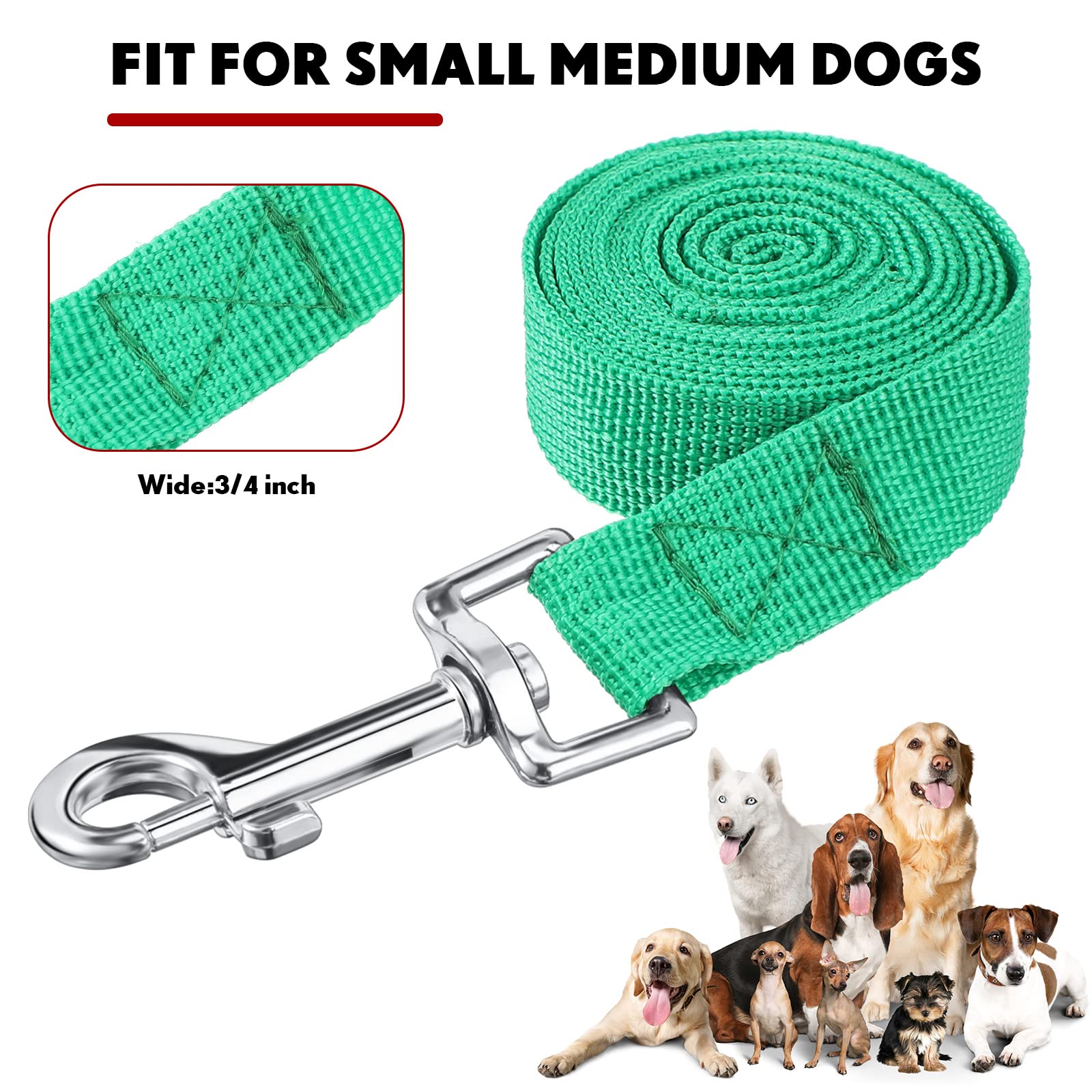 12 Pcs Nylon Dog Leash Bulk 5Ft Dog Training Leash 12 Colors Puppy Line Traction Rope For Small Medium Puppy Training, Play, Cam