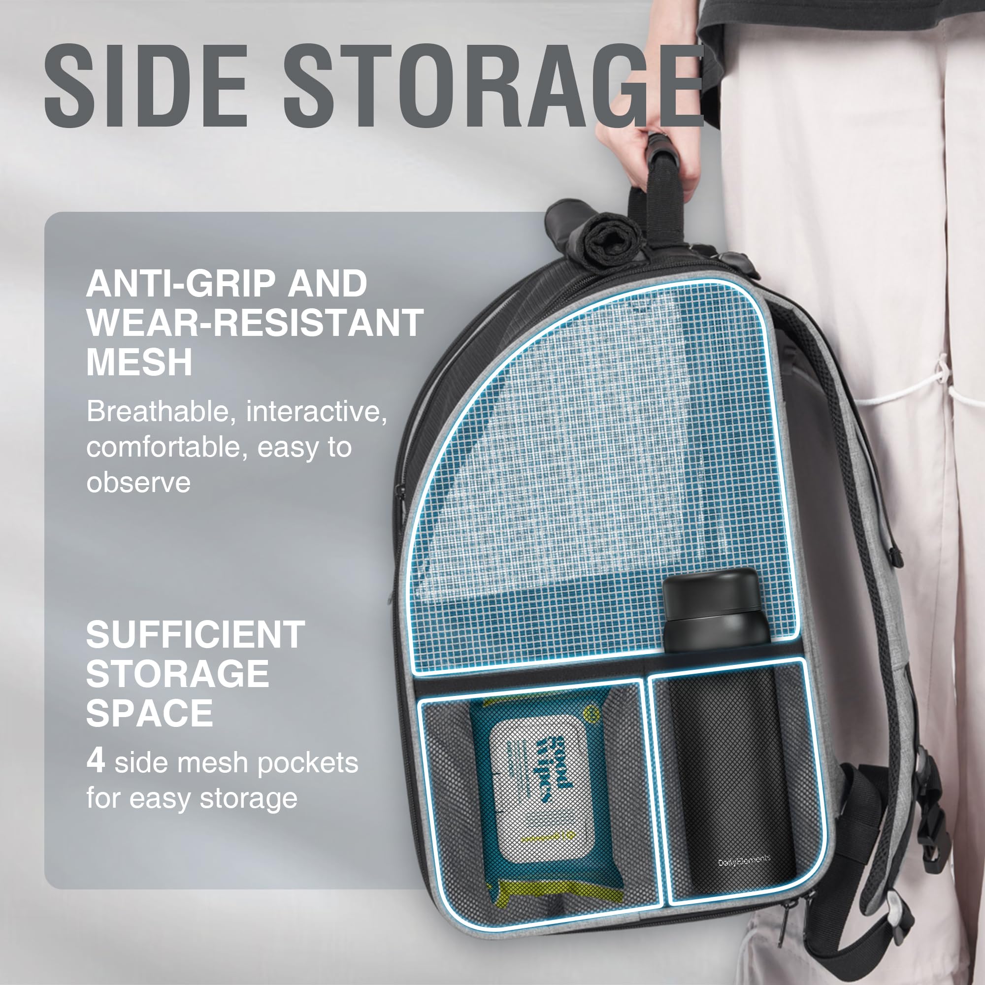 Moysoon Cat Backpack Carrier For Dogs & Cats Up To 15Lbs, Ventilated Pet Carrier With Anti-Escape Leash & Airflow Vents, Lightwe