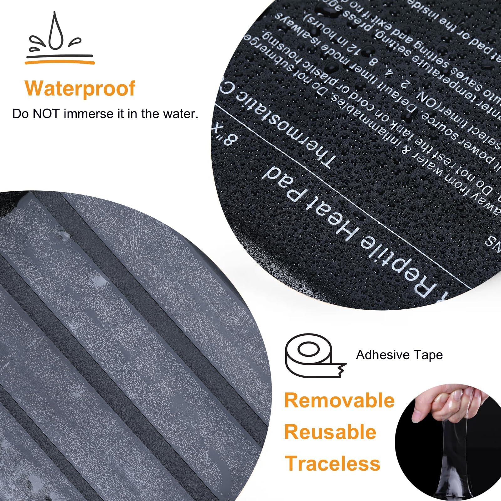 Pymeter Reptile Heating Pad With Pid Thermostat & Timer 8''X12'' Terrarium Under Tank Heater For Hermit Crab/Snake/Turtle/Lizard