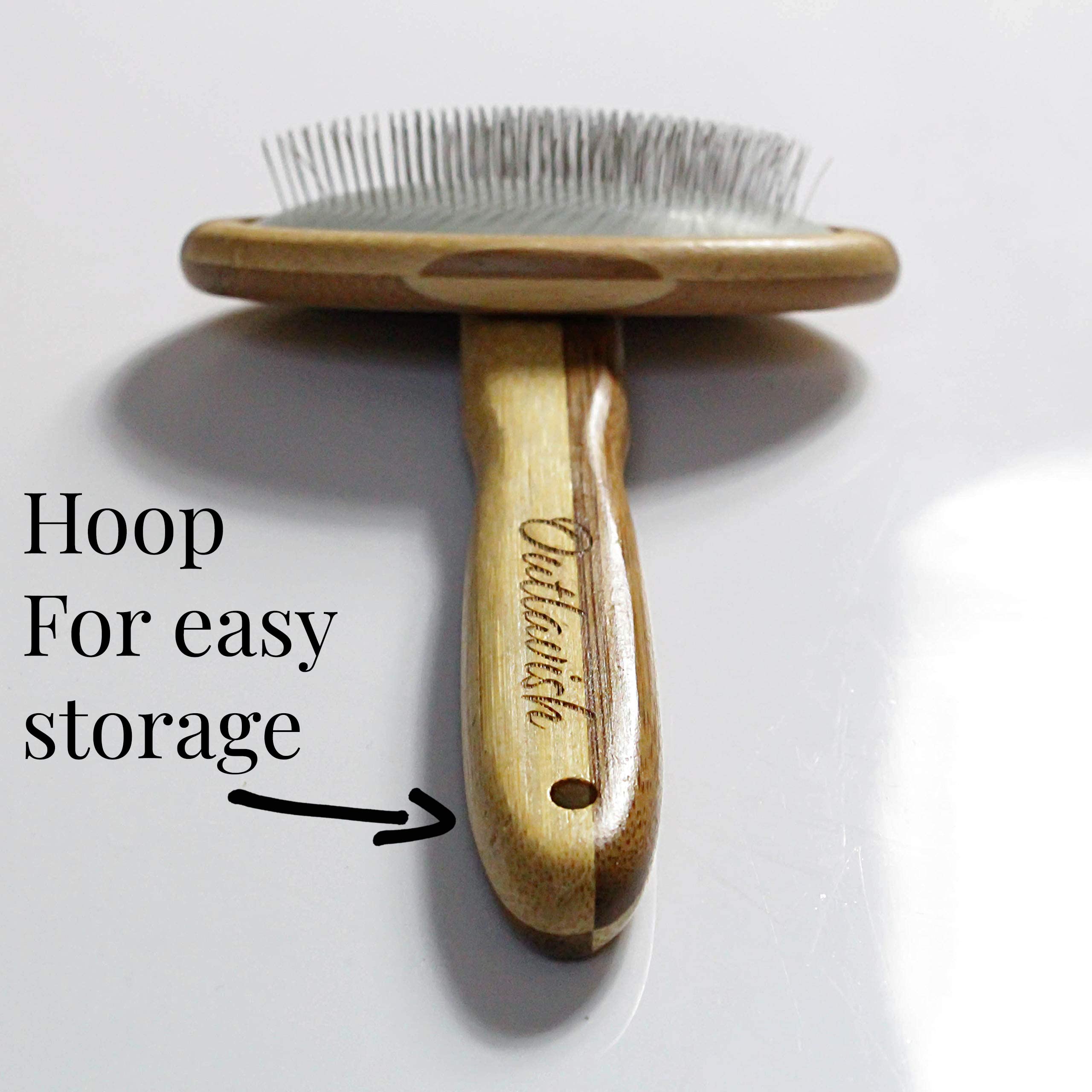 Outlavish Sheepskin Wool Wire Brush Rug Cleaner Bamboo Slicker Carding, Unmats Fur & Restores Like New, Longer Prongs, Stronger