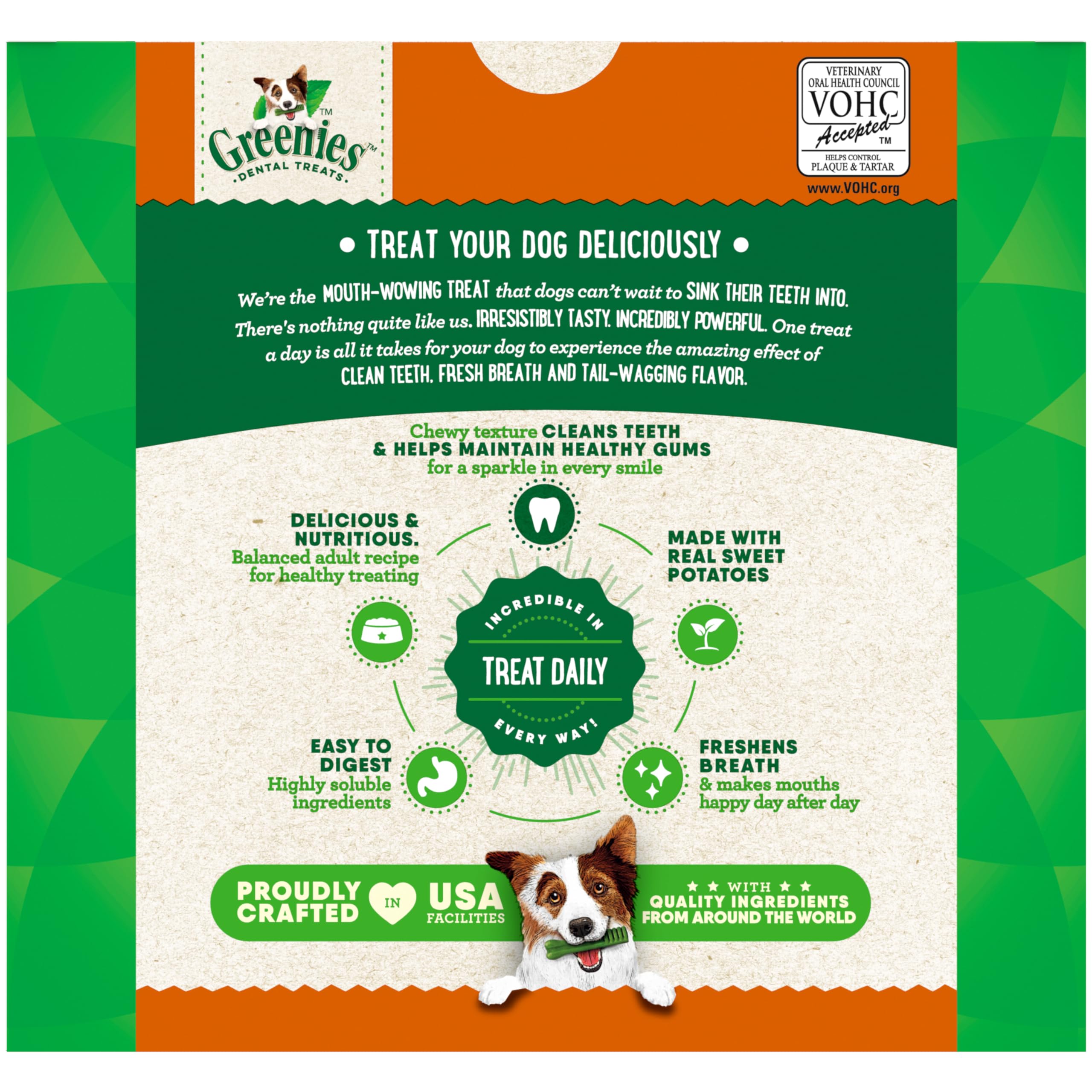 Greenies Large Dental Dog Treats, Sweet Potato Flavor, 36 oz. Pack (24 Treats)