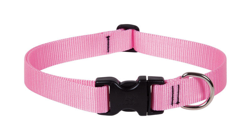 LupinePet Basics 1&quot; Pink 16-28&quot; Adjustable Collar for Large Dogs