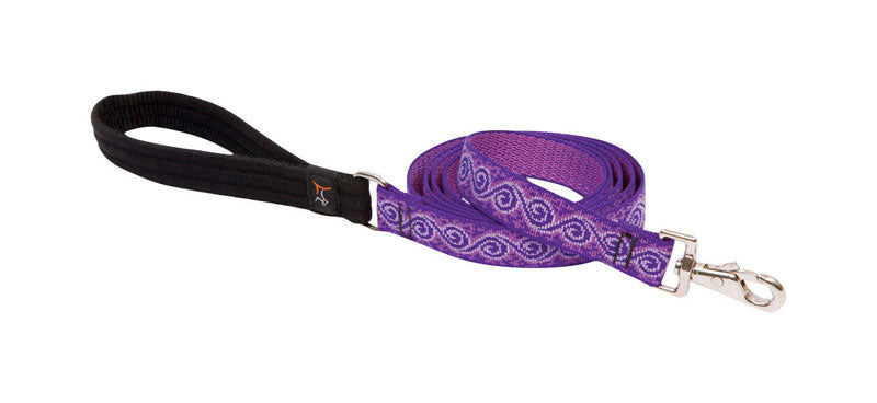 LupinePet Originals 1" Jelly Roll 6-Foot Padded Handle Leash for Medium and Larger Dogs