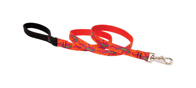 LupinePet Originals 3/4" Go Go Gecko 6-Foot Padded Handle Leash for Medium and Larger Dogs