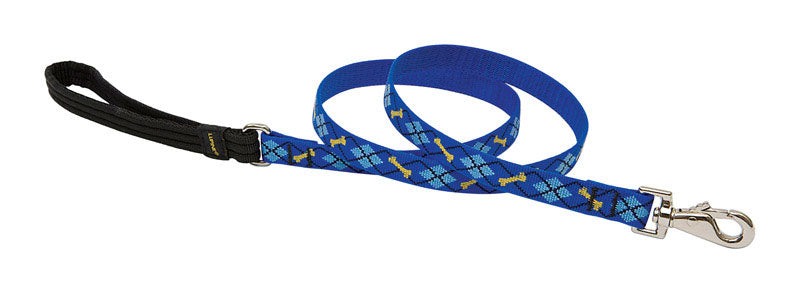 Lupinepet Originals 3/4" Dapper Dog 6-Foot Padded Handle Leash for Medium and Larger Dogs