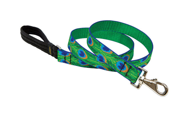 Lupinepet Originals 1" Tail Feathers 6-Foot Padded Handle Leash for Medium and Larger Dogs