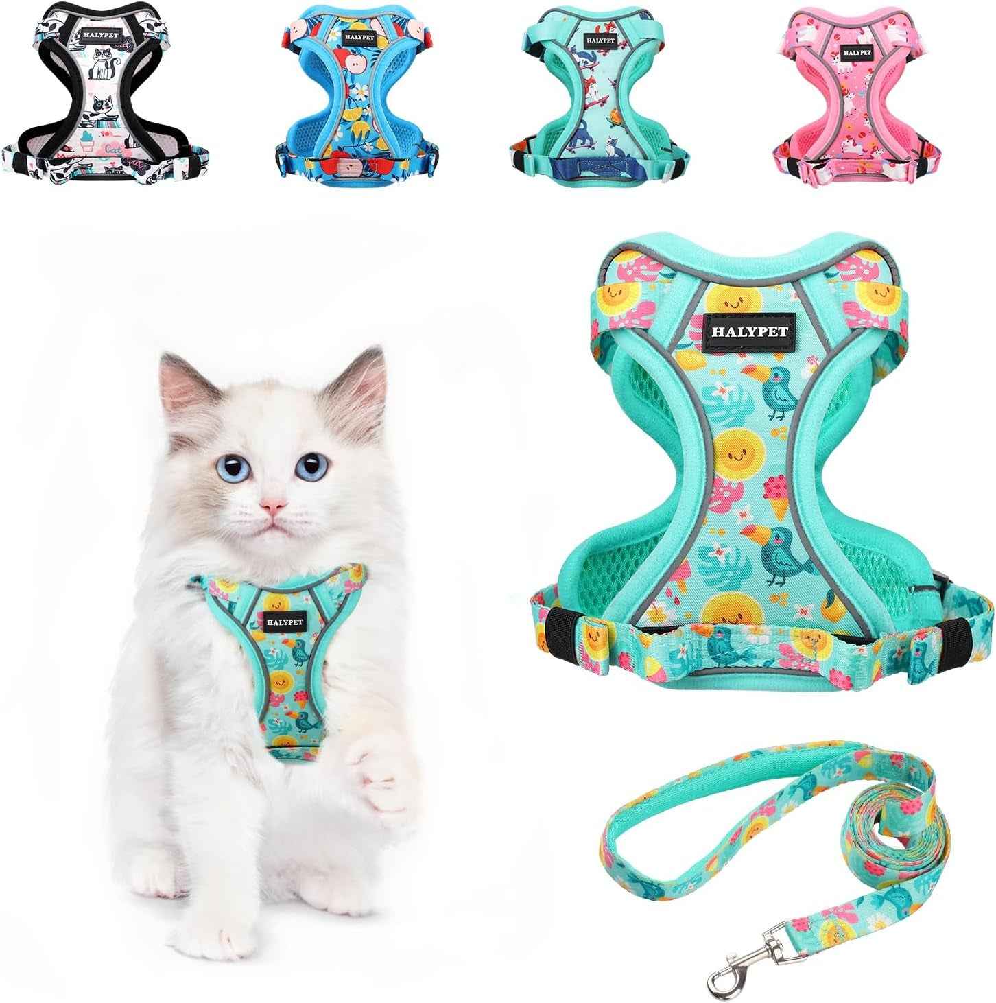 Escape-Proof Cat Harness & Leash Set with 59-Inch Leash, XS–M