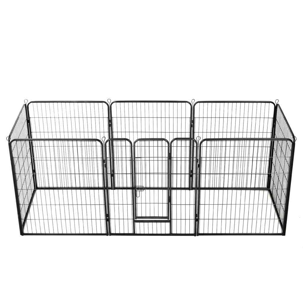 Vidaxl Dog Playpen 8 Panels Steel 31.5''X39.4'' Black