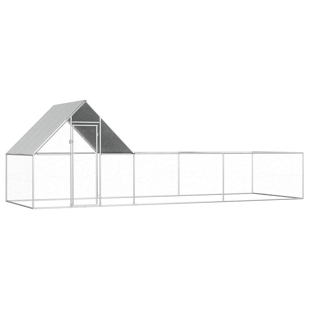 vidaXL Chicken Coop 19.7x6.6x6.6 Galvanized Steel