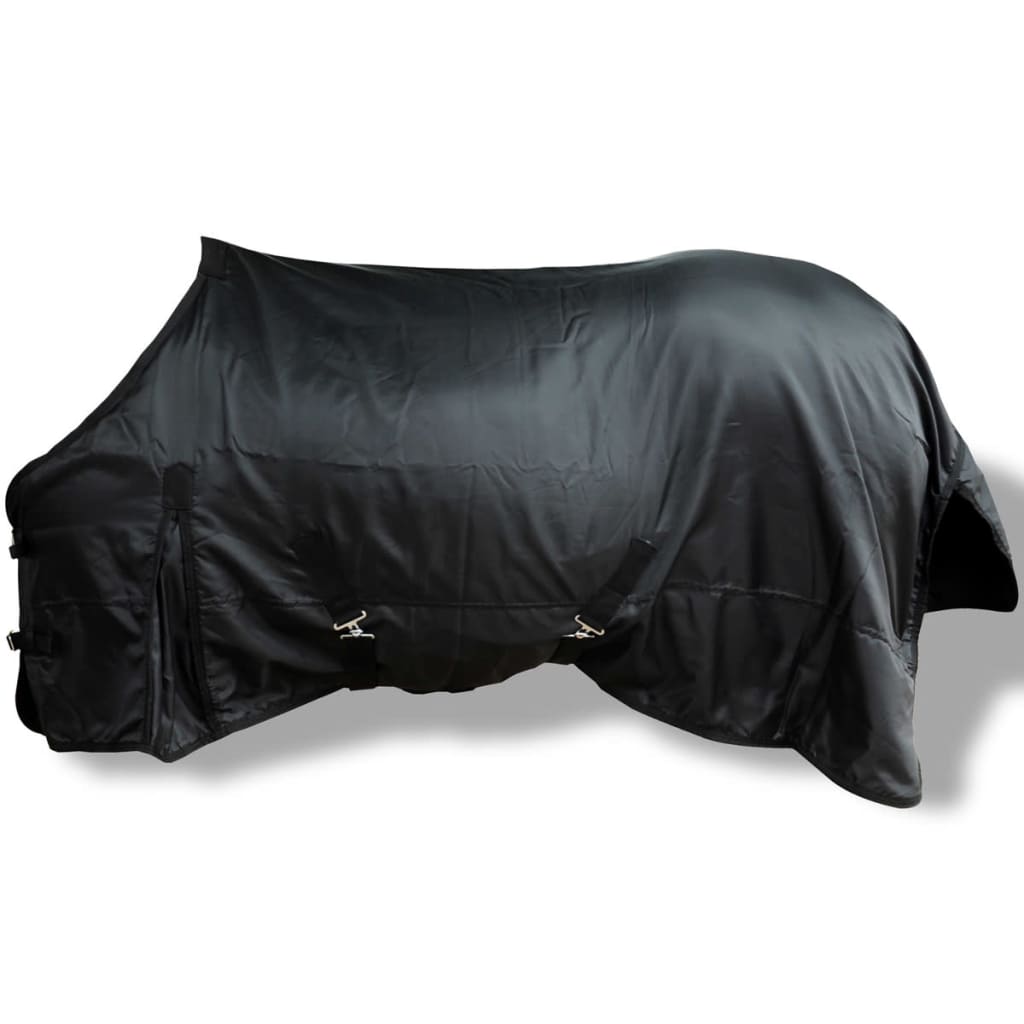 Vidaxl Black Fleece Rug With Surcingles - 53.1' Double Layer Horse Rug - Breathable, Sweat-Absorbent, Adjustable Cross Straps - Horse Comfort And Care