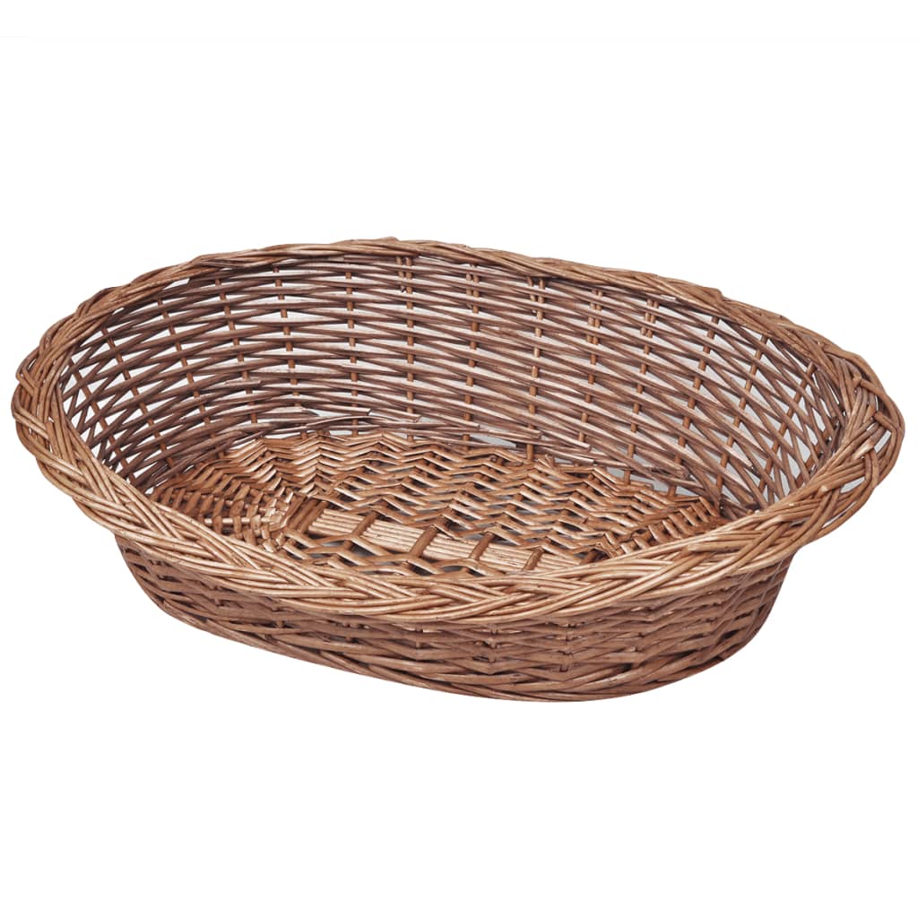 Vidaxl Natural Willow Pet Bed/Dog Basket - Lightweight And Portable, Suitable For Small Dogs And Cats, Perfect For Indoor And Outdoor Use, Easy To Clean And Maintain.