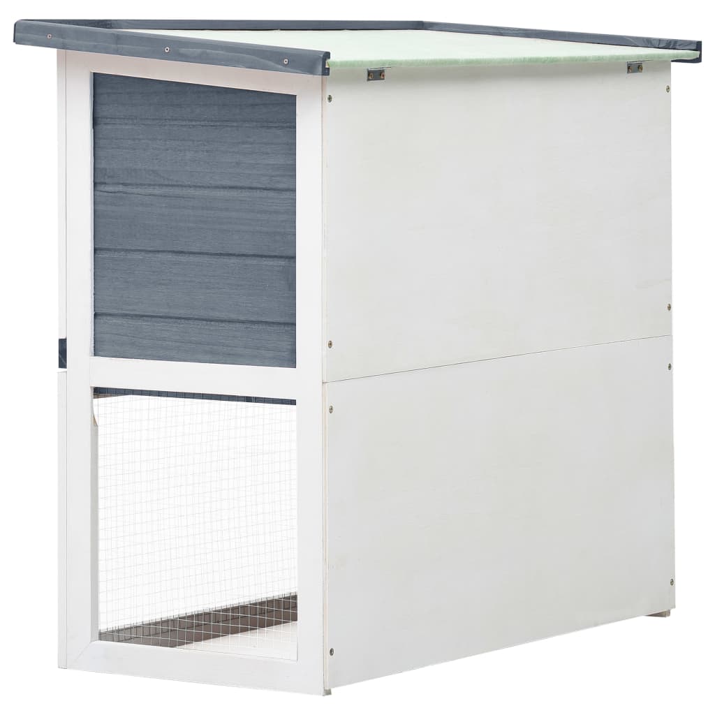 Vidaxl Outdoor Rabbit Hutch 1 Door Gray Wood