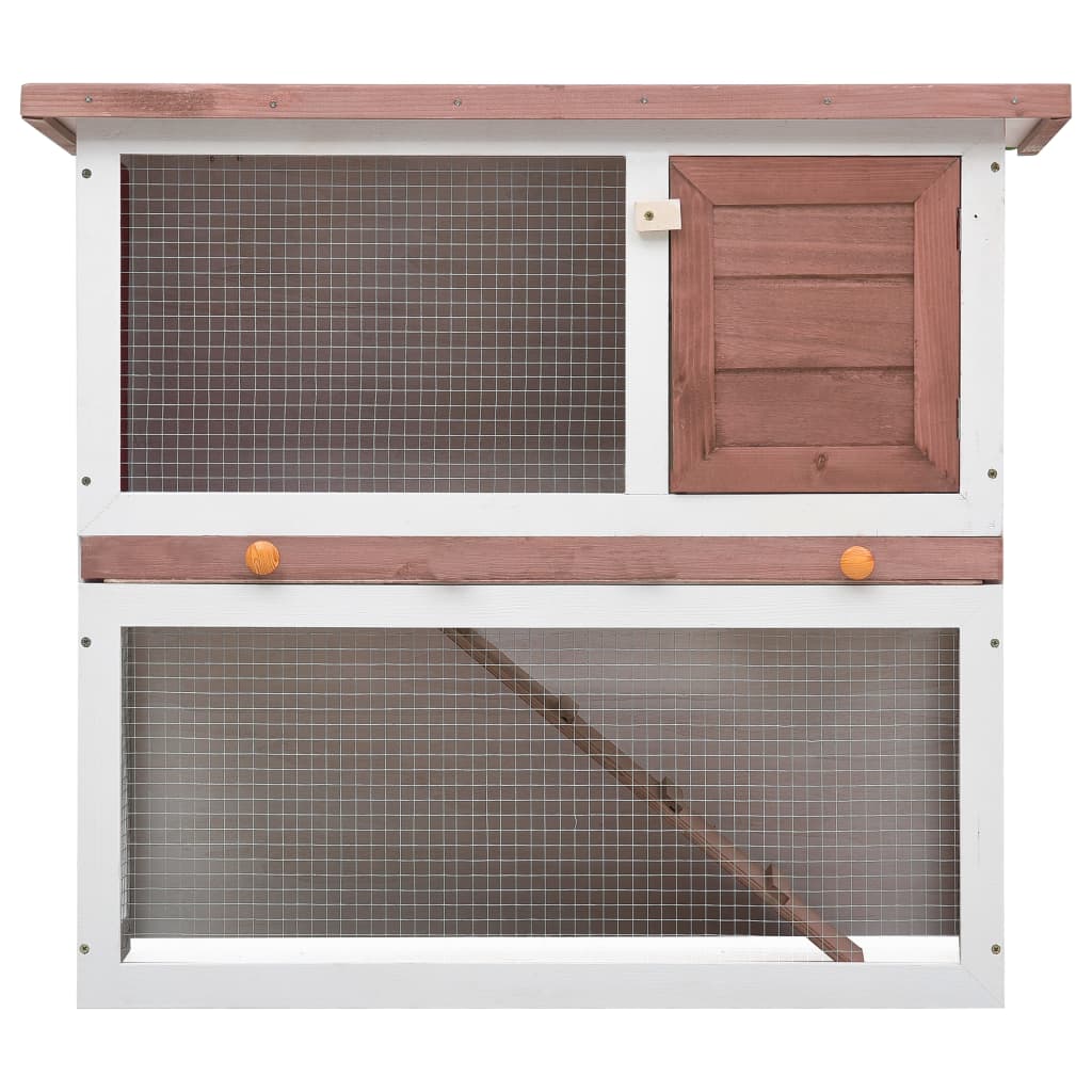 Vidaxl Outdoor Rabbit Hutch – Spacious Brown Wood Pet Lodge With 1 Door – Perfect For Rabbits & Small Animals – Easy Cleaning With Pull-Out Tray, Weatherproof Design, Safe & Secure Wire Mesh