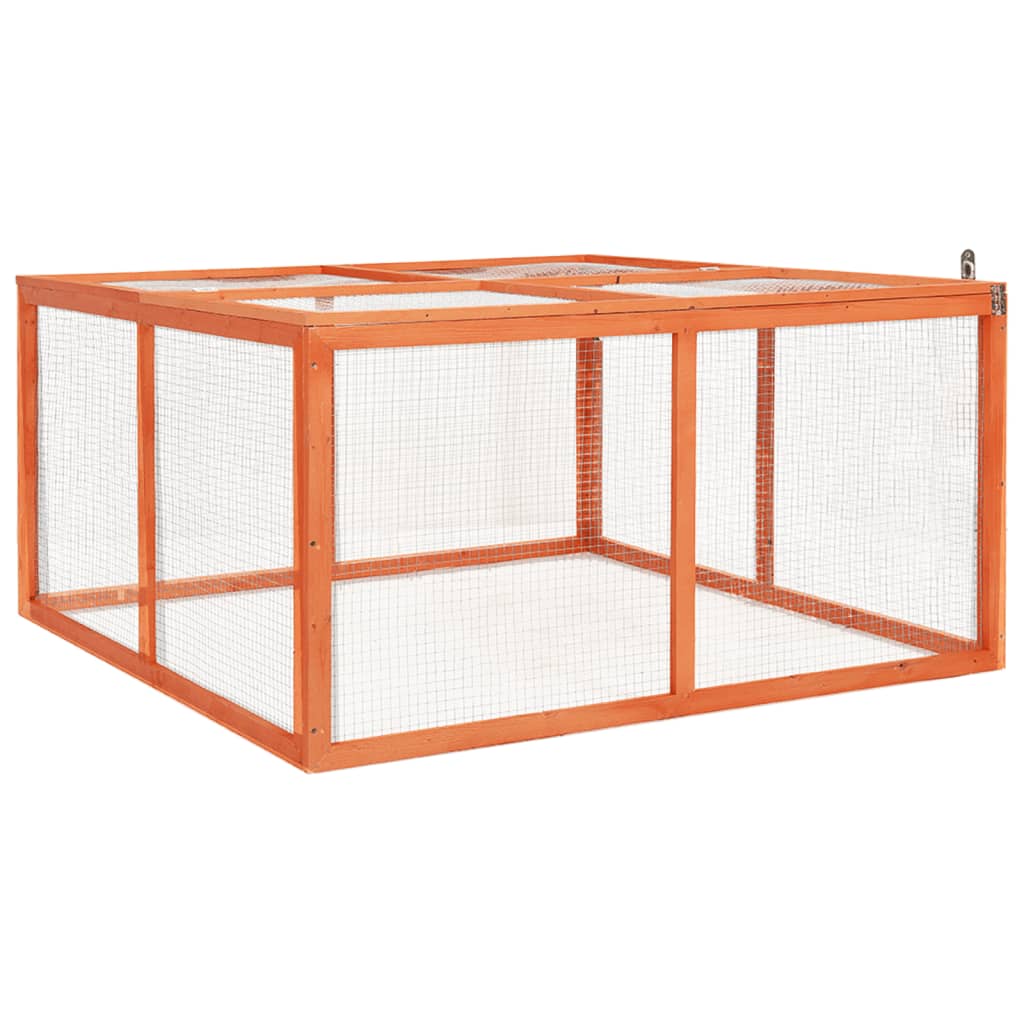 vidaXL Rabbit Hutch - Solid Firwood and Steel Wire - Outdoor Design - Suitable for Small Animals -Easy Assembly- Openable Roof - Cali Prop 65 Warning
